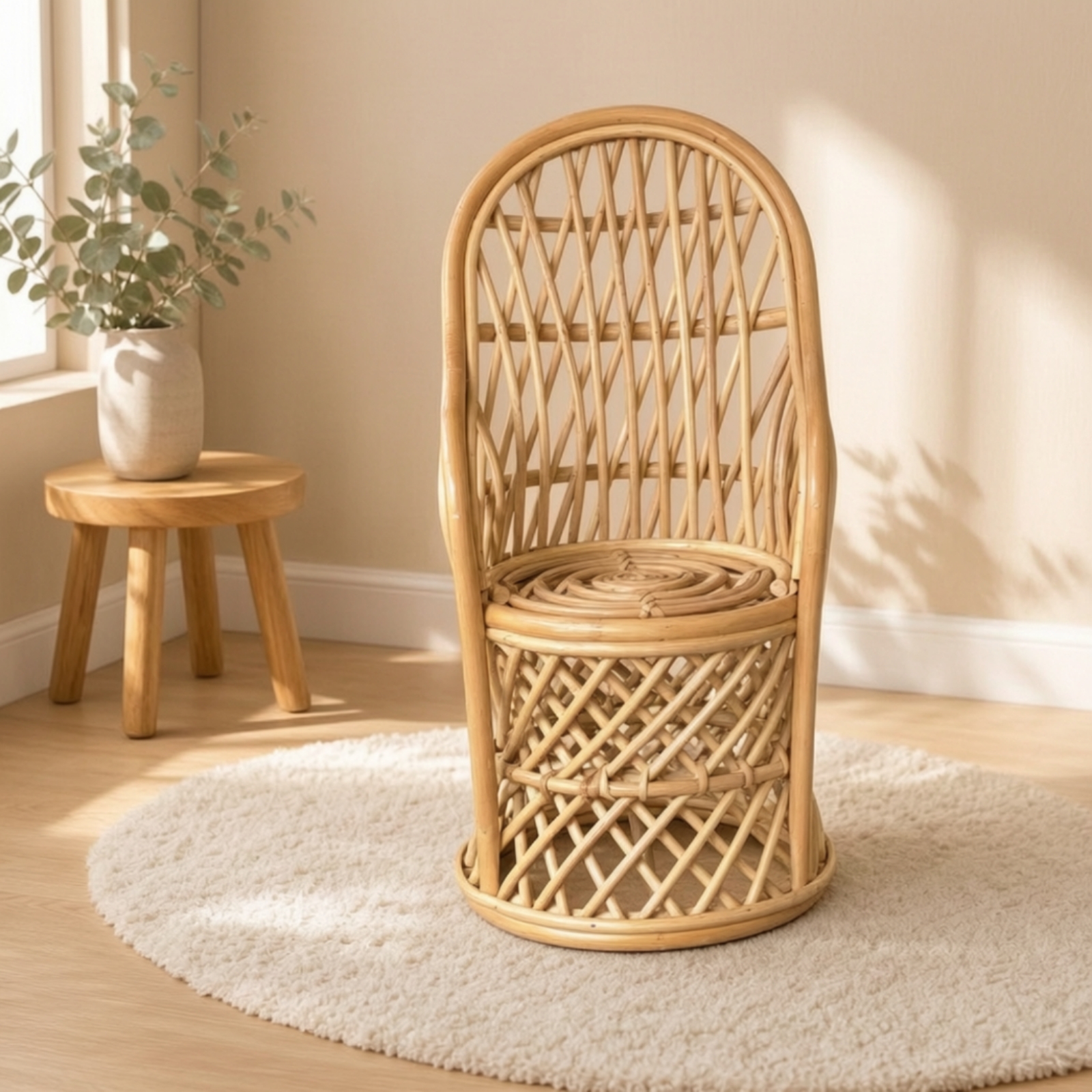 Rattansessel Vintage Korbsessel Rustikal Für Kinderzimmer, Babys - Produktbild 5