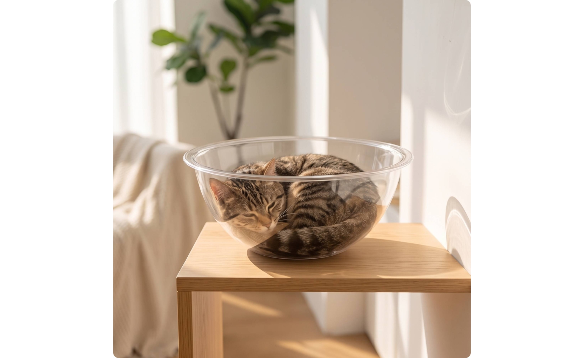 Acrylic Cat Capsule Curved Cat Pod Capsule Easy to Clean for Living Room, Cats