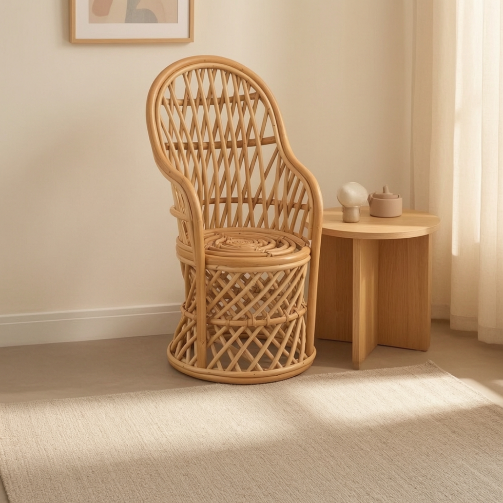 Rattansessel Vintage Korbsessel Rustikal Für Kinderzimmer, Babys - Produktbild 8