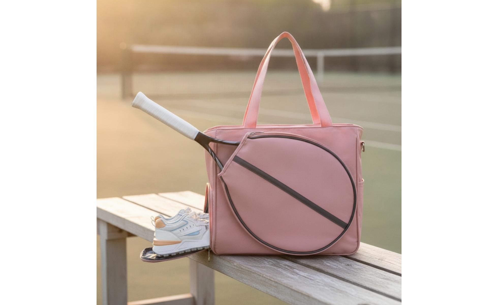 Badminton Bag Structured Racket Bag with Shoe Compartment Zippered for Match Day