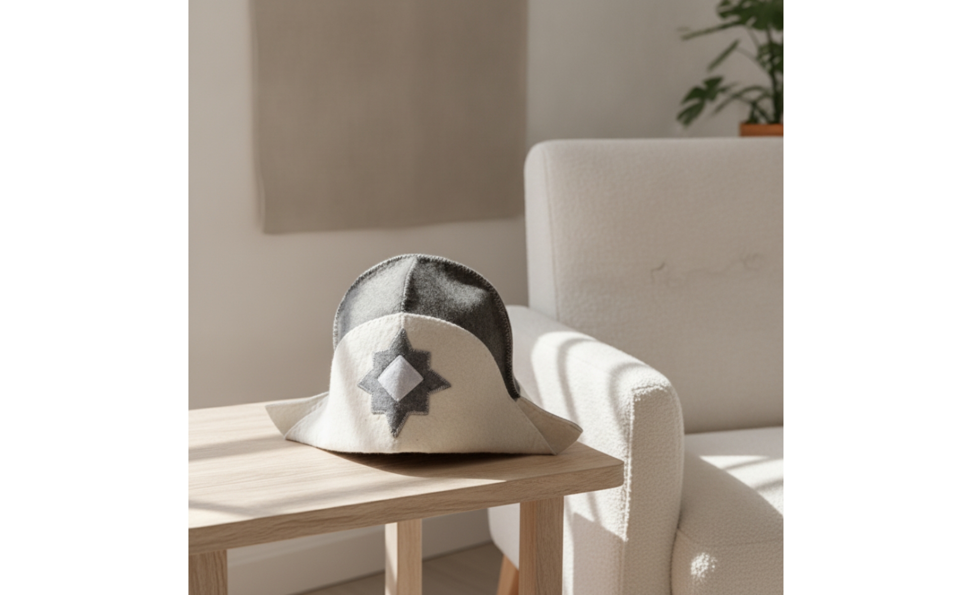 Felt Sauna Hat Dual-Tone Sauna Cap with Brim Wool for Steam Bath, Spa Goers
