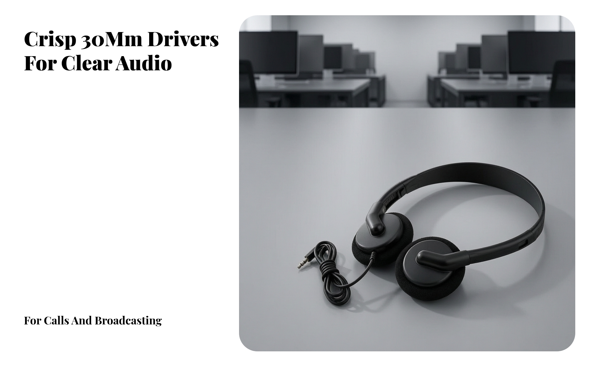 Wired Headset with 3.5mm Plug Lightweight Wired Computer Headset Adjustable