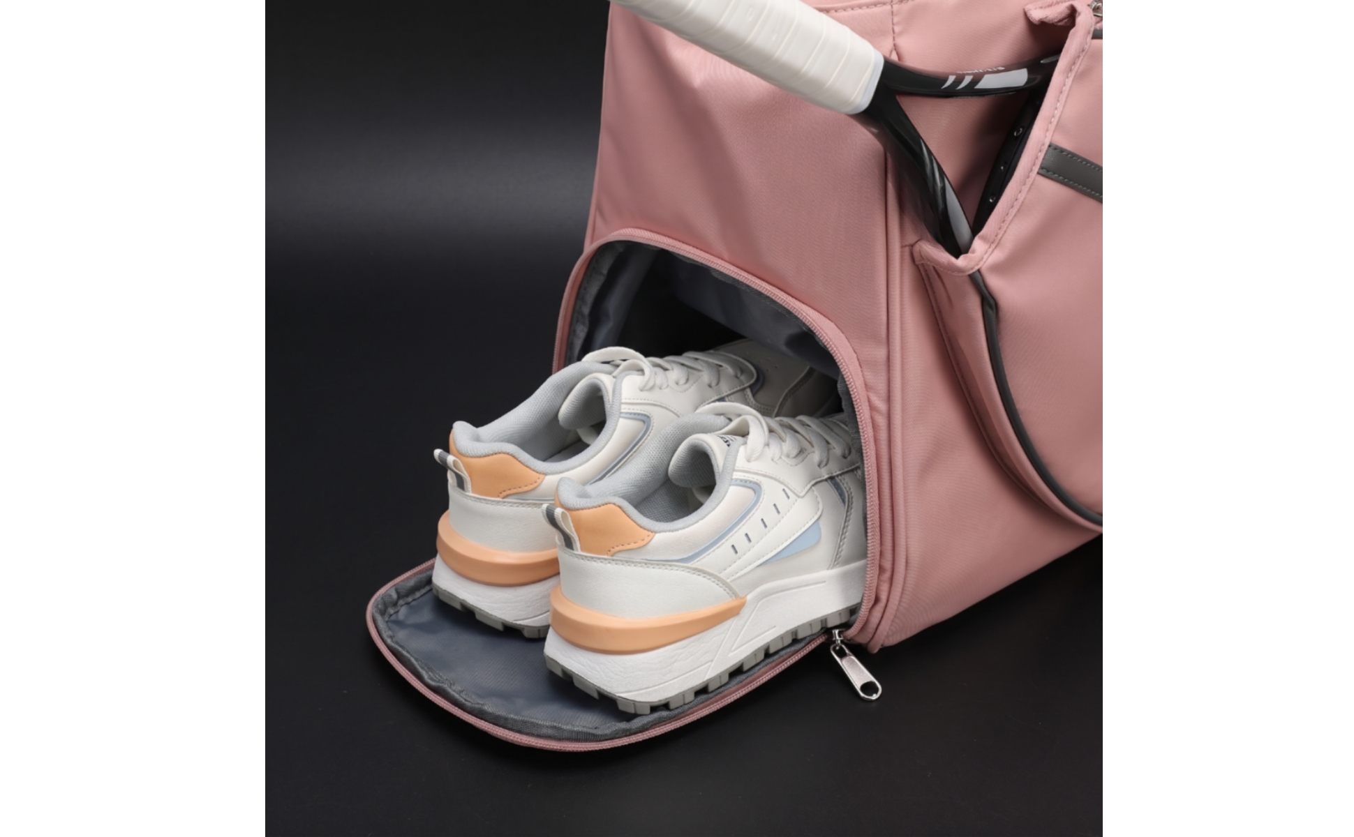 Badminton Bag Structured Racket Bag with Shoe Compartment Zippered for Match Day