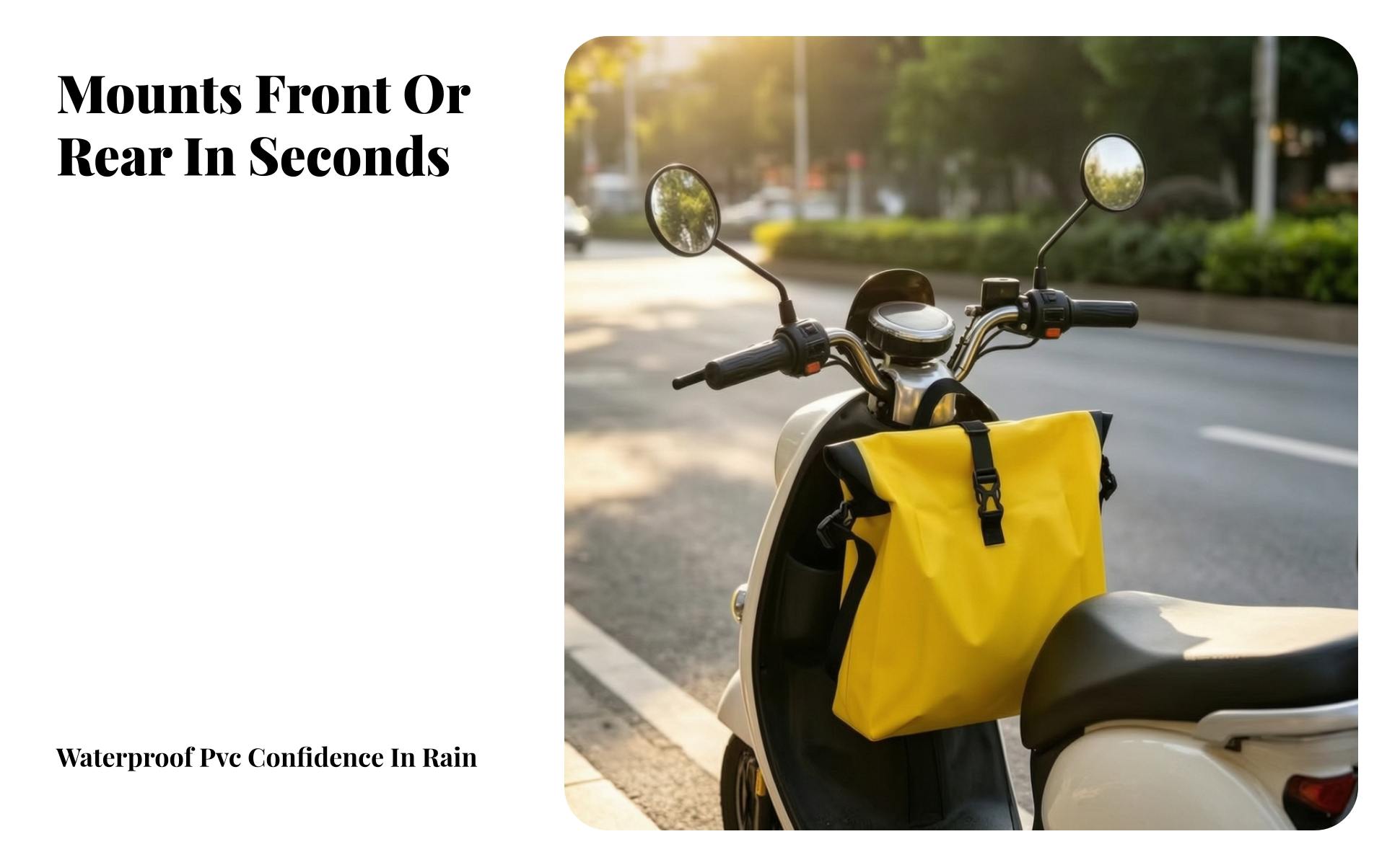 Front Hanging Scooter Pouch Waterproof for Daily Commuting, Grocery Shopping