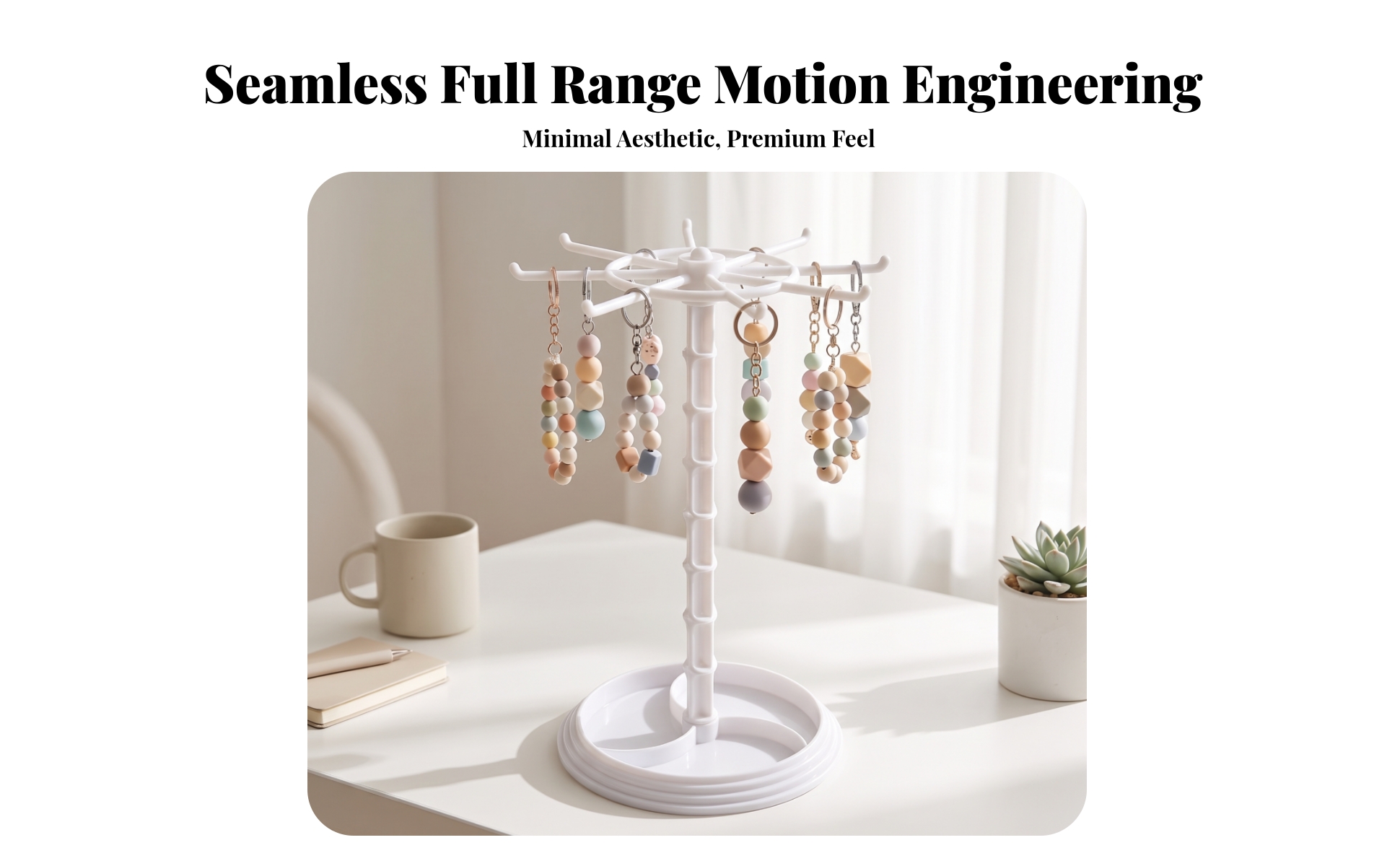 Rotating Display Rack with Hooks Tabletop Rotating Display Rack Desktop for Desk