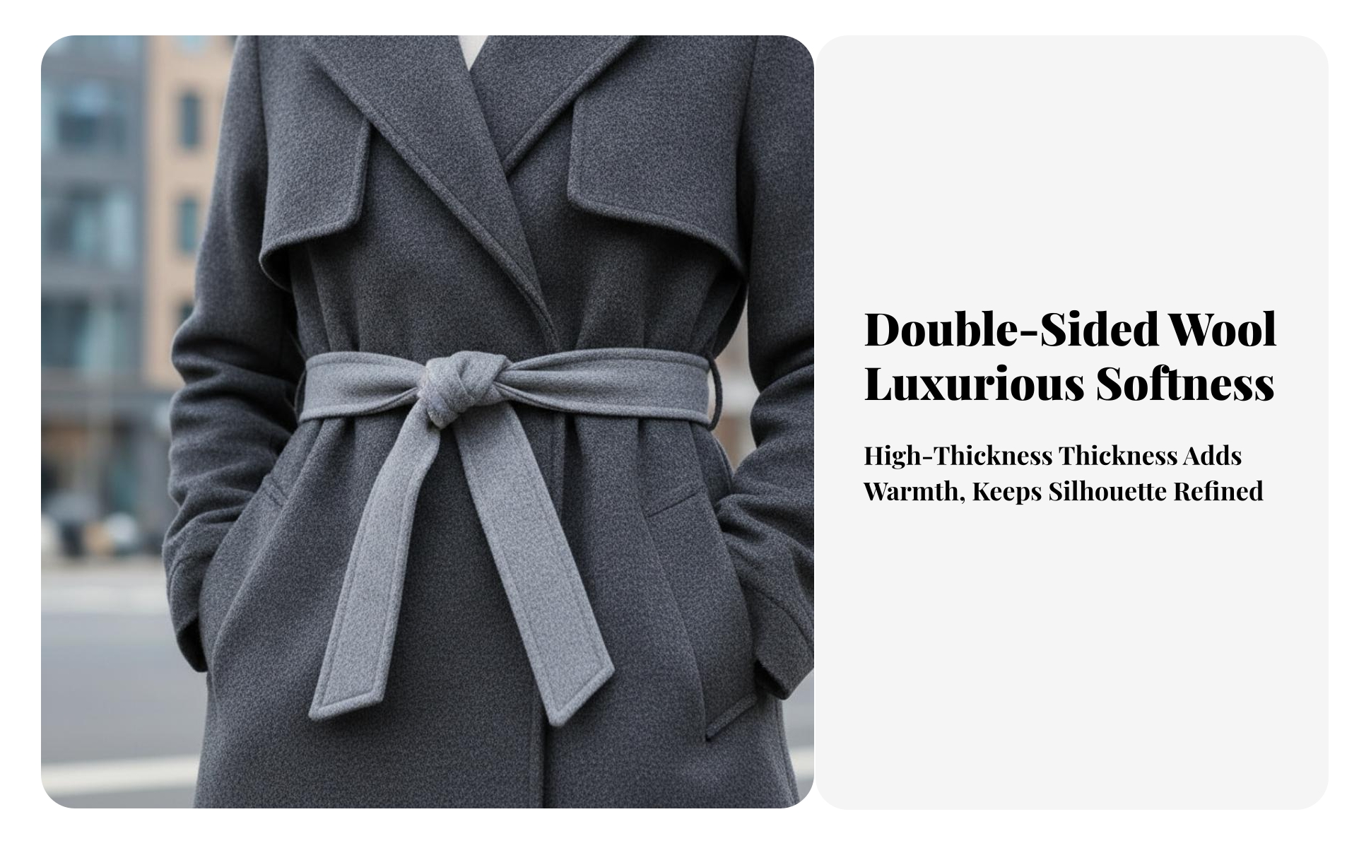 Overcoat Belt Cinched Tie Belt Wrap-Style for Coats, Overcoats