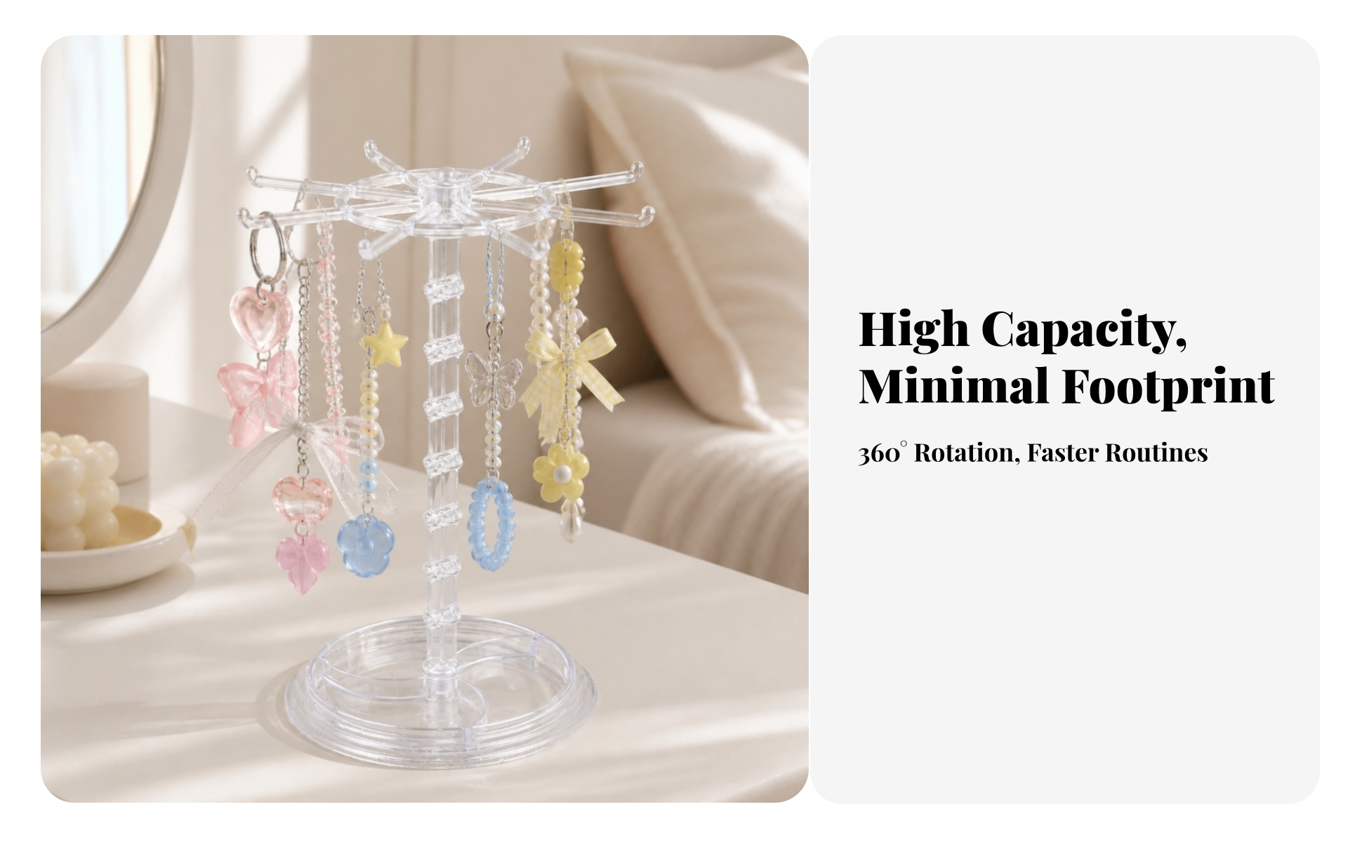 Rotating Display Rack with Hooks Tabletop Rotating Display Rack Desktop for Desk