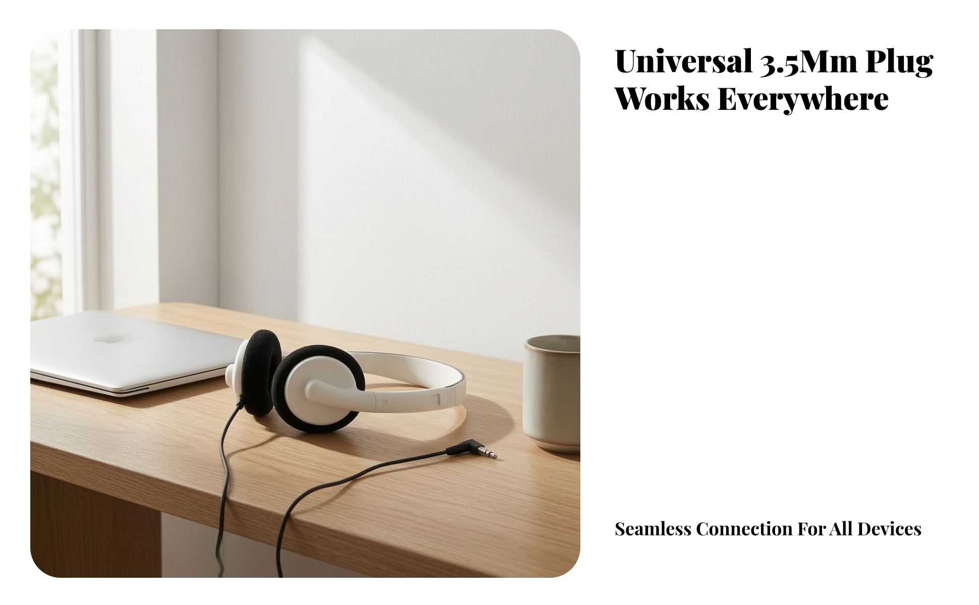 Wired Headset with 3.5mm Plug Lightweight Wired Computer Headset Adjustable