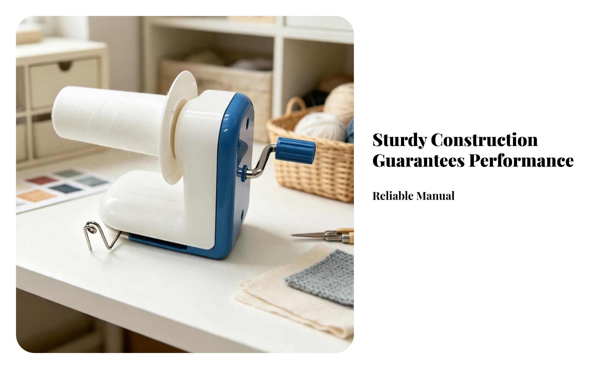 Manual Yarn Winding Tool Compact Tabletop Yarn Winder Portable for Knitters
