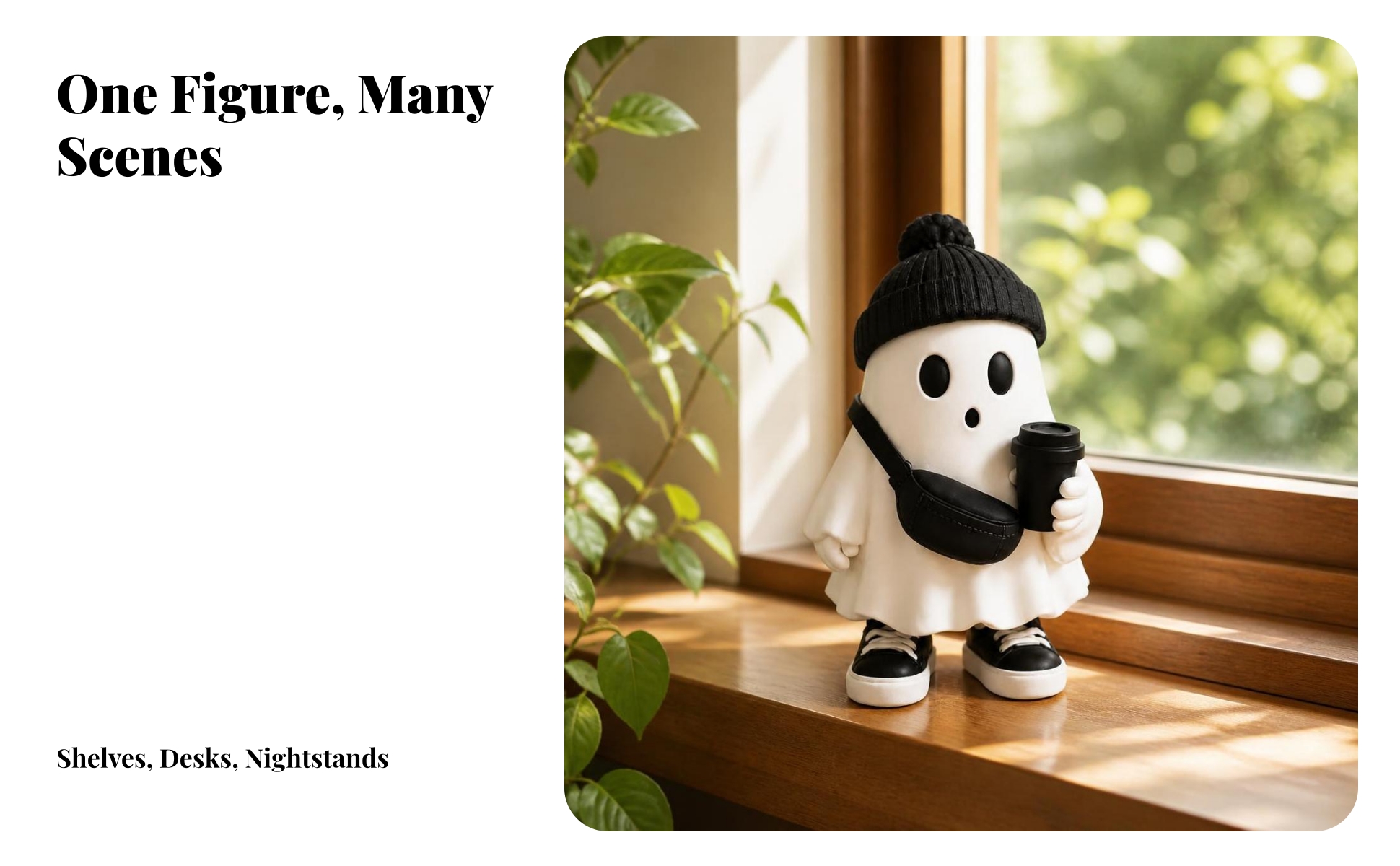 Resin Ghost Figurine Cute Tabletop Ghost Ornament Artisanal for Halloween