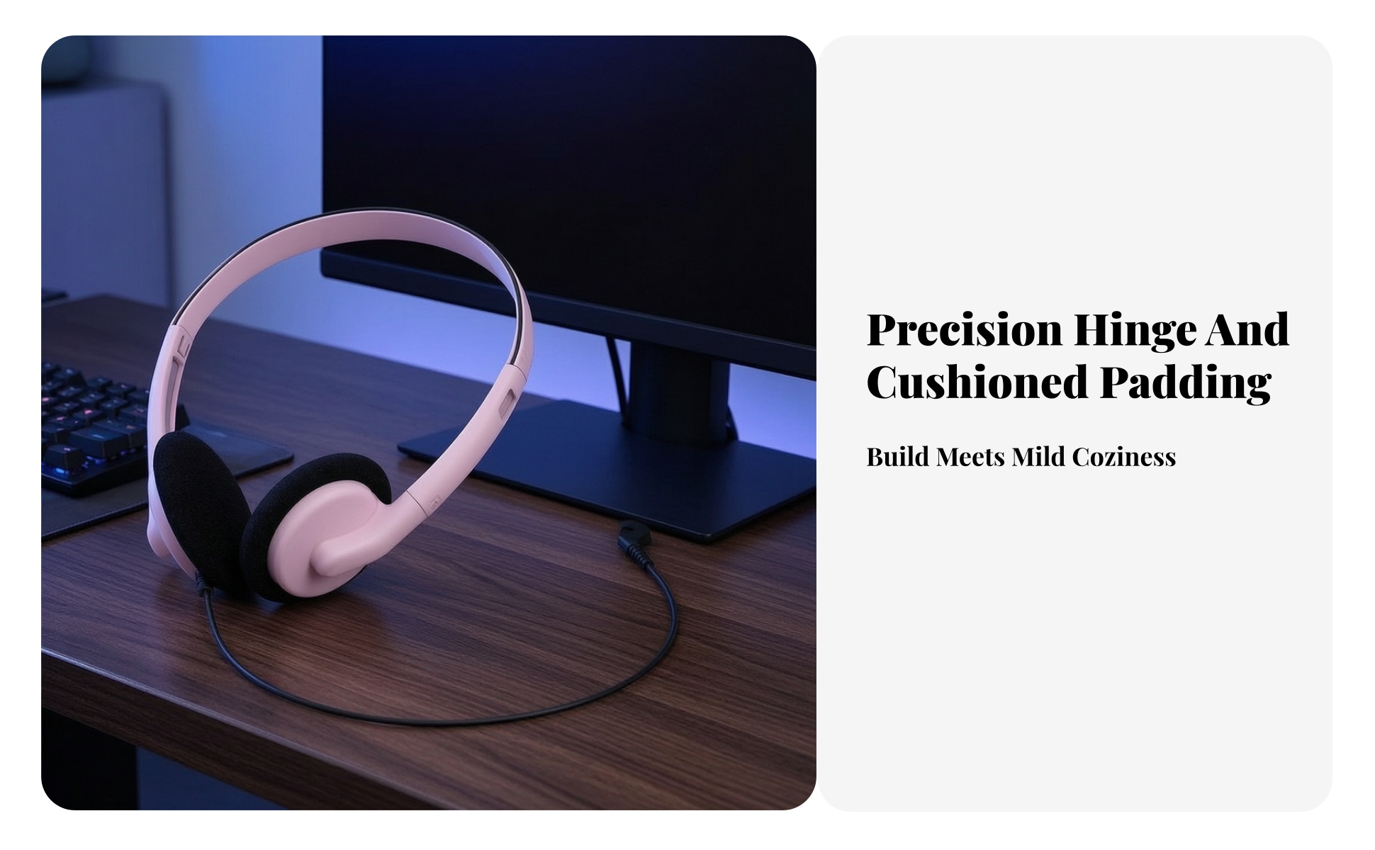 Wired Headset with 3.5mm Plug Lightweight Wired Computer Headset Adjustable