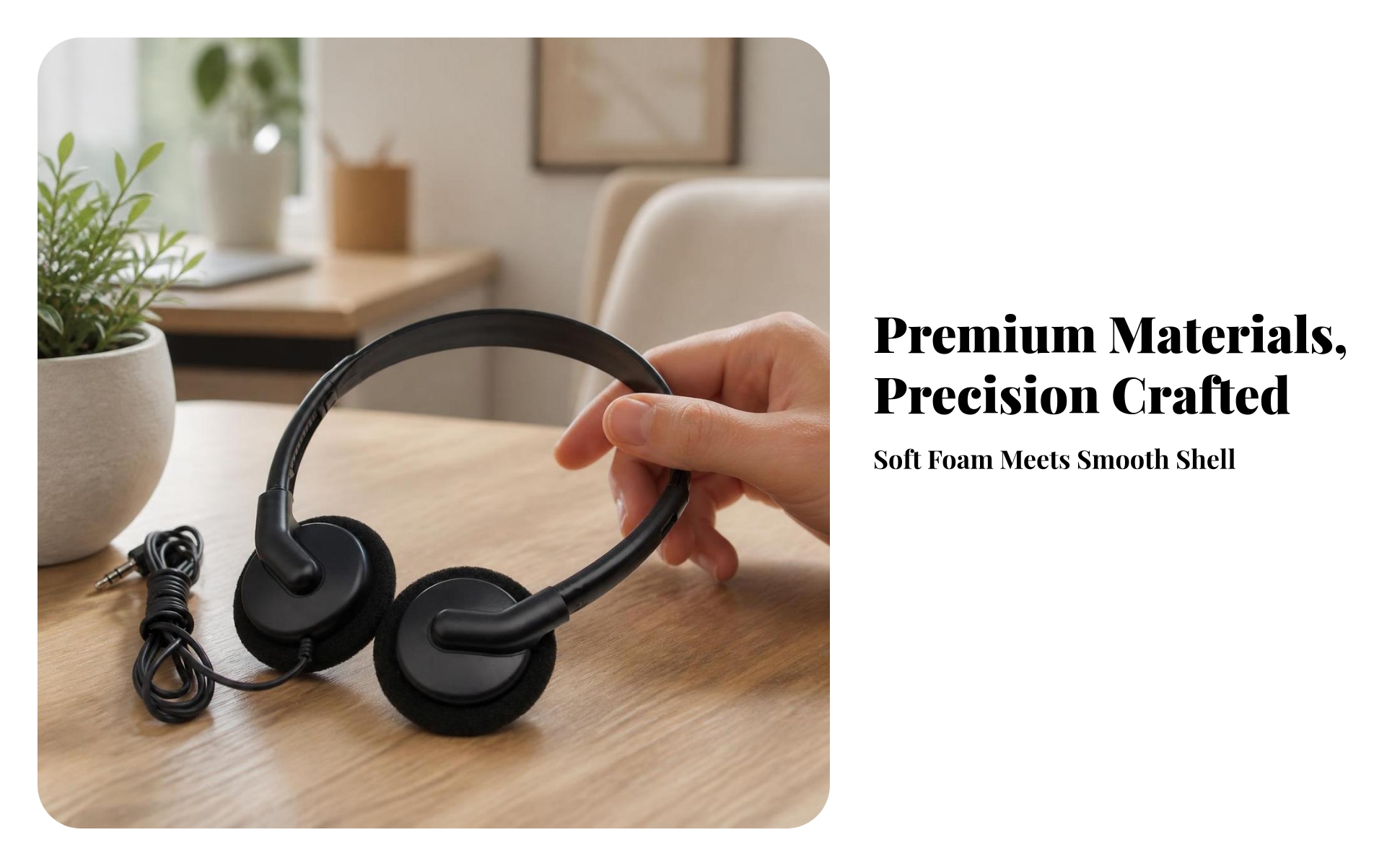 Wired Headset with 3.5mm Plug Lightweight Wired Computer Headset Adjustable
