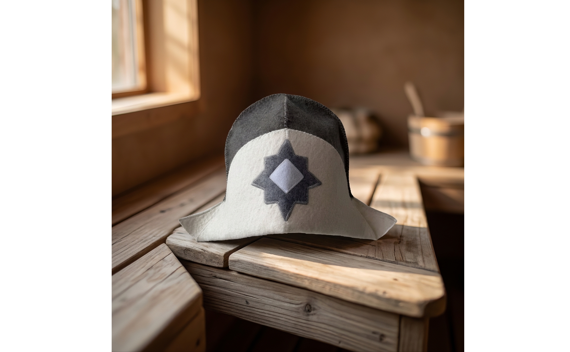 Felt Sauna Hat Dual-Tone Sauna Cap with Brim Wool for Steam Bath, Spa Goers