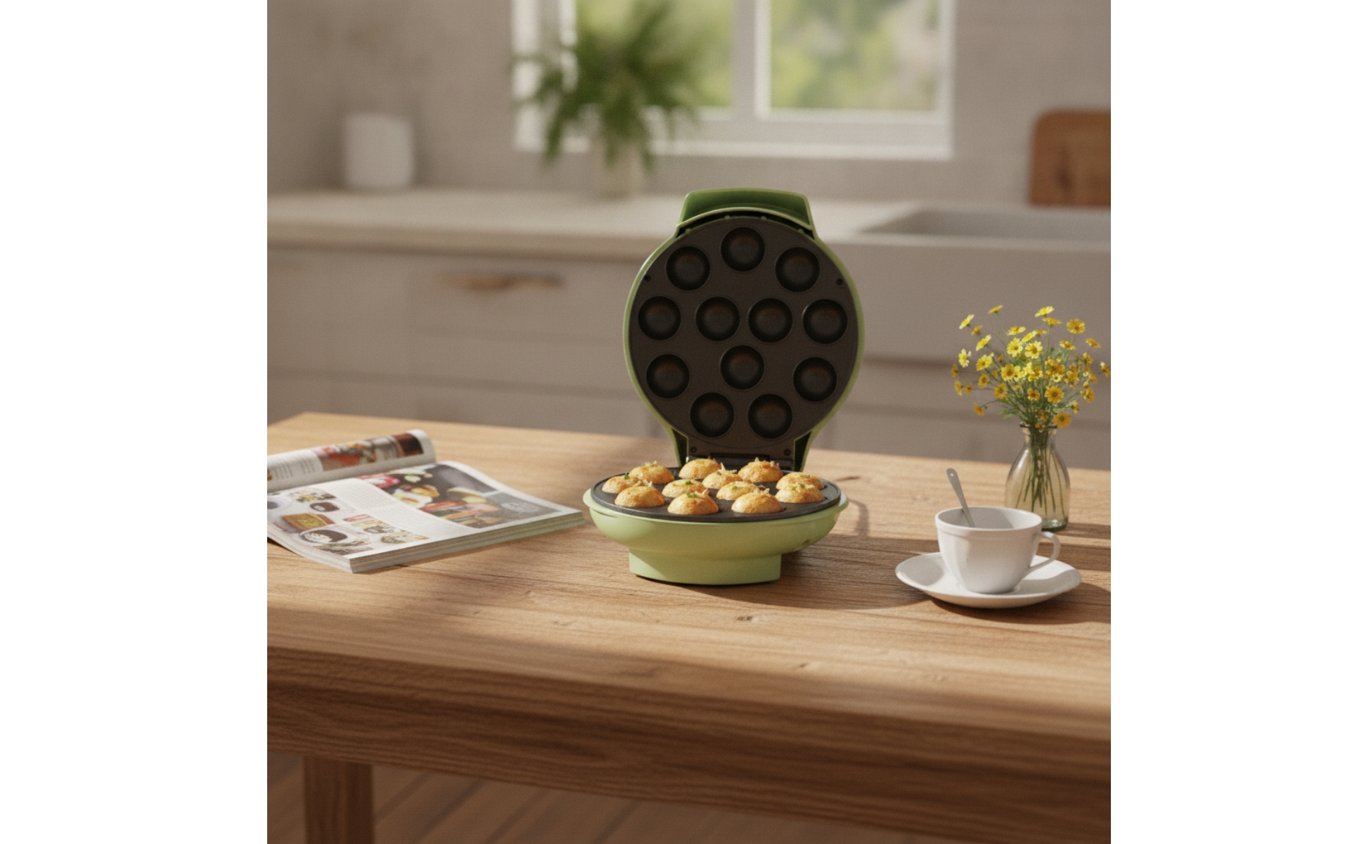 Cake-Bällchen-Maker Antihaftbeschichtet Takoyaki-Maker Kompakt für Singles