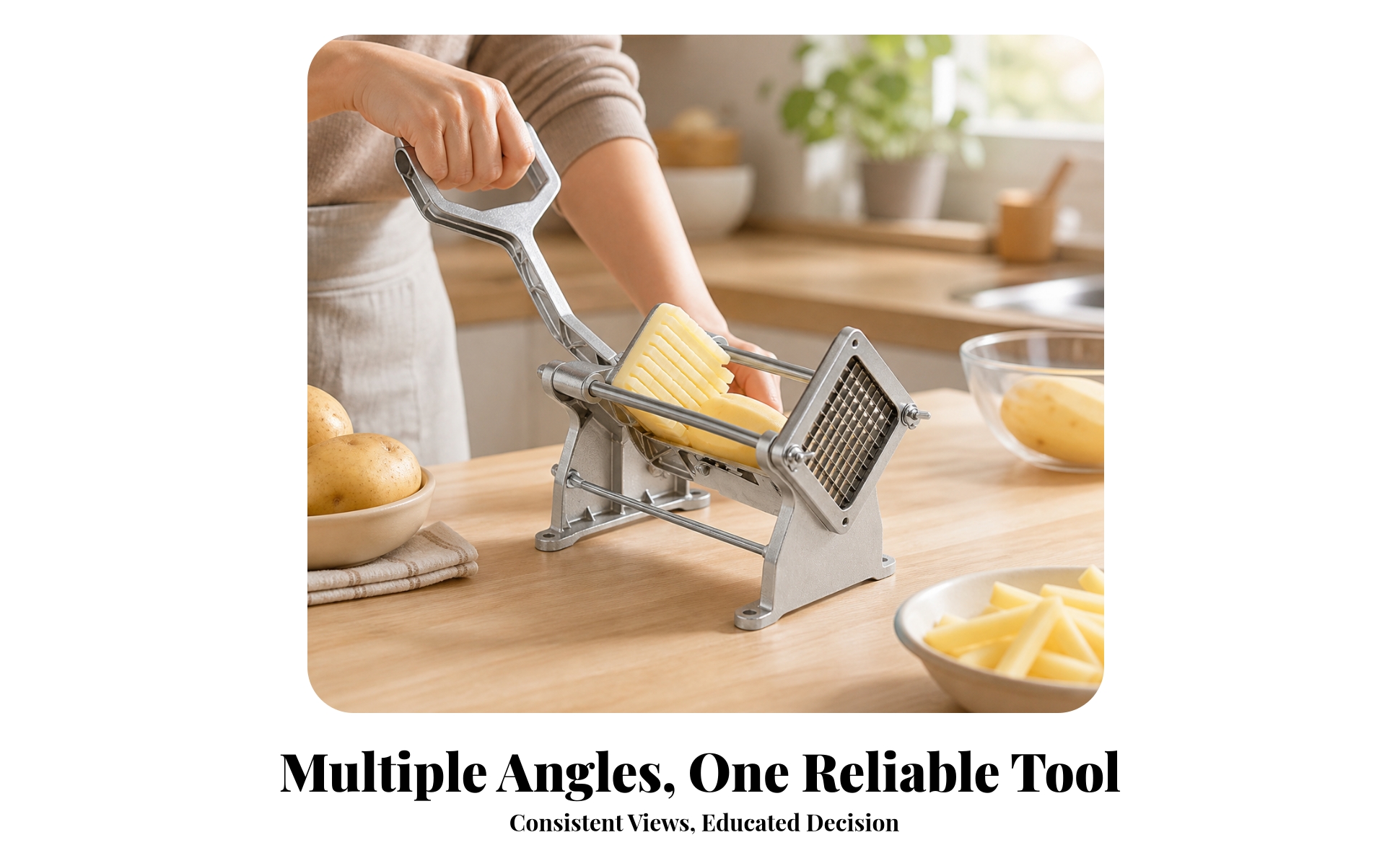 Pommes-Frites-Schneider mit Hebel 7mm Pommesschneider manuell für Küche