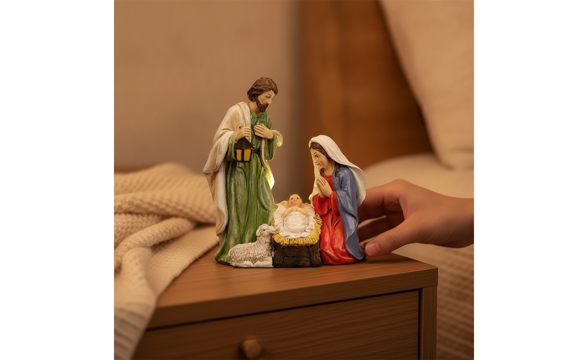 Nativity Scene Light-up Nativity Figurine Illuminated for Living Room, Believers