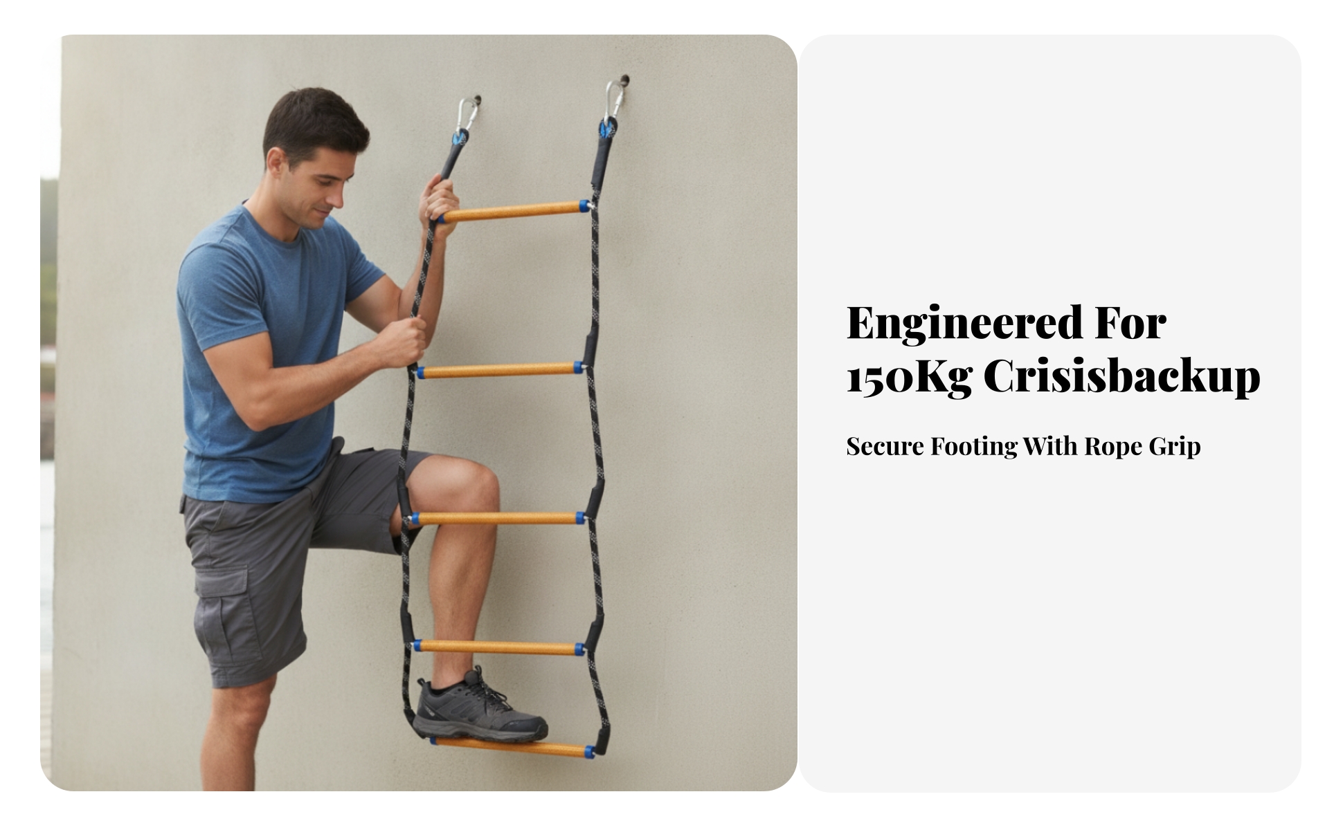 Strickleiter mit Karabiner hochfest Bootstrickleiter reißfest für Notfall, Kajak