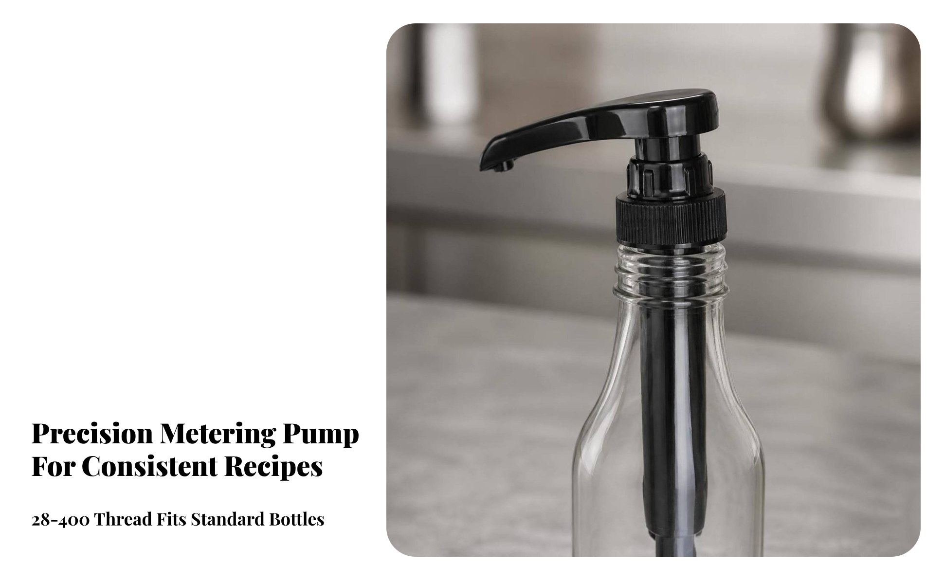 Syrup Pump with Tube Ribbed for Coffee Taverns, Cafes, Baristas, Bartenders