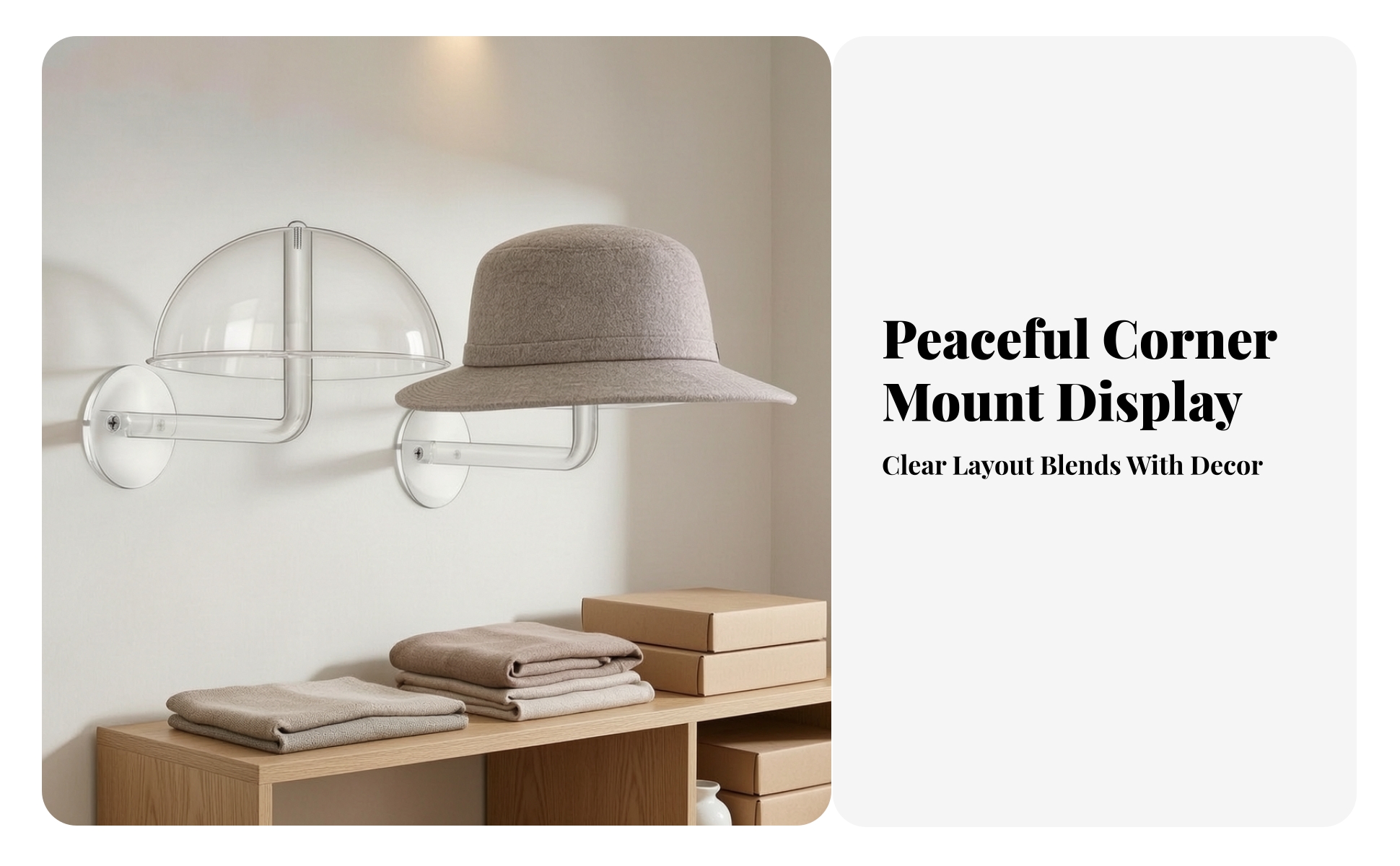 Wall Display Transparent-wallMounted Cap Holder for Entryway, Bedroom