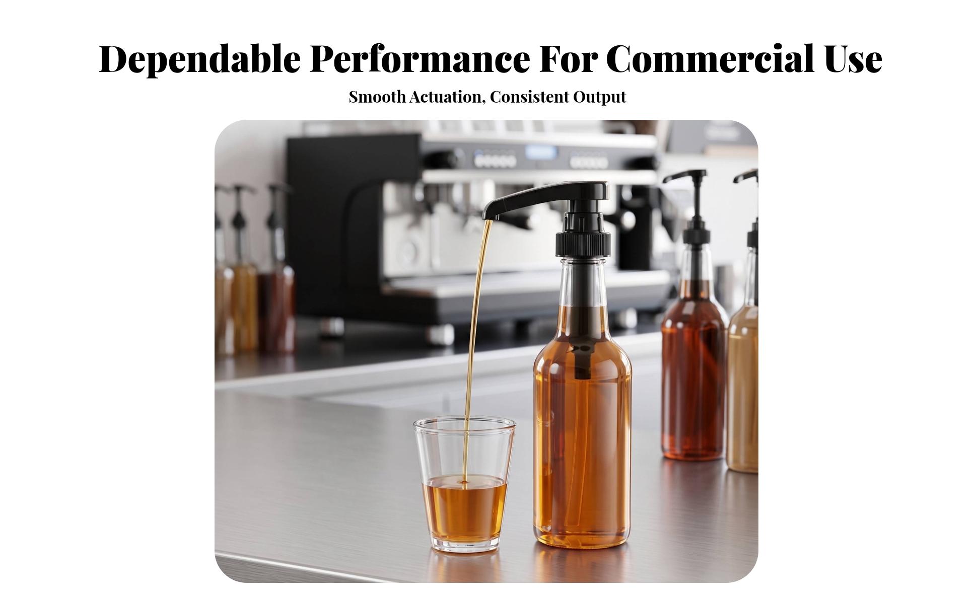 Syrup Pump with Tube Ribbed for Coffee Taverns, Cafes, Baristas, Bartenders