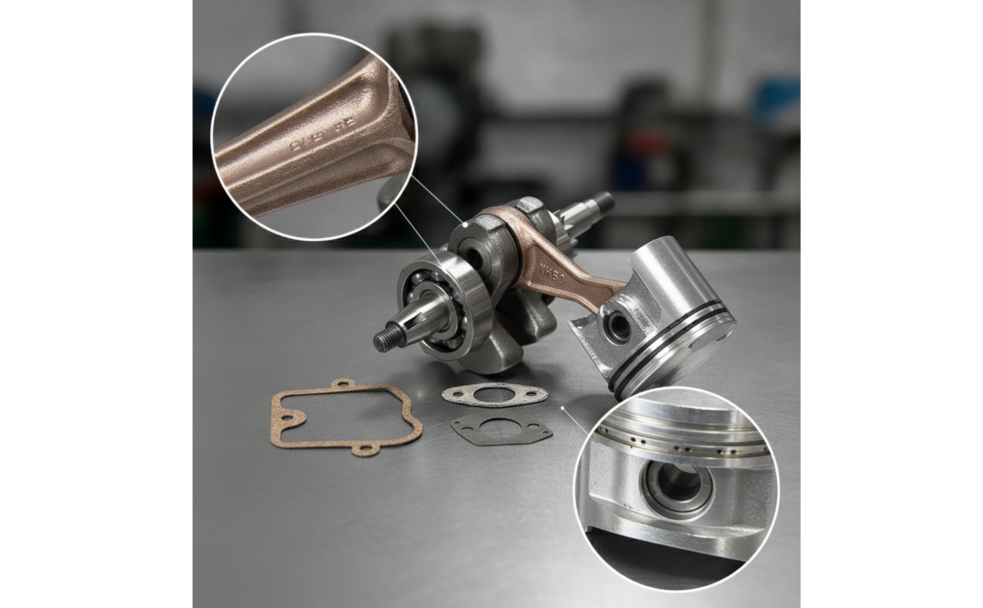Crankshaft Assembly Direct Replacement Crankshaft with Piston Compatible