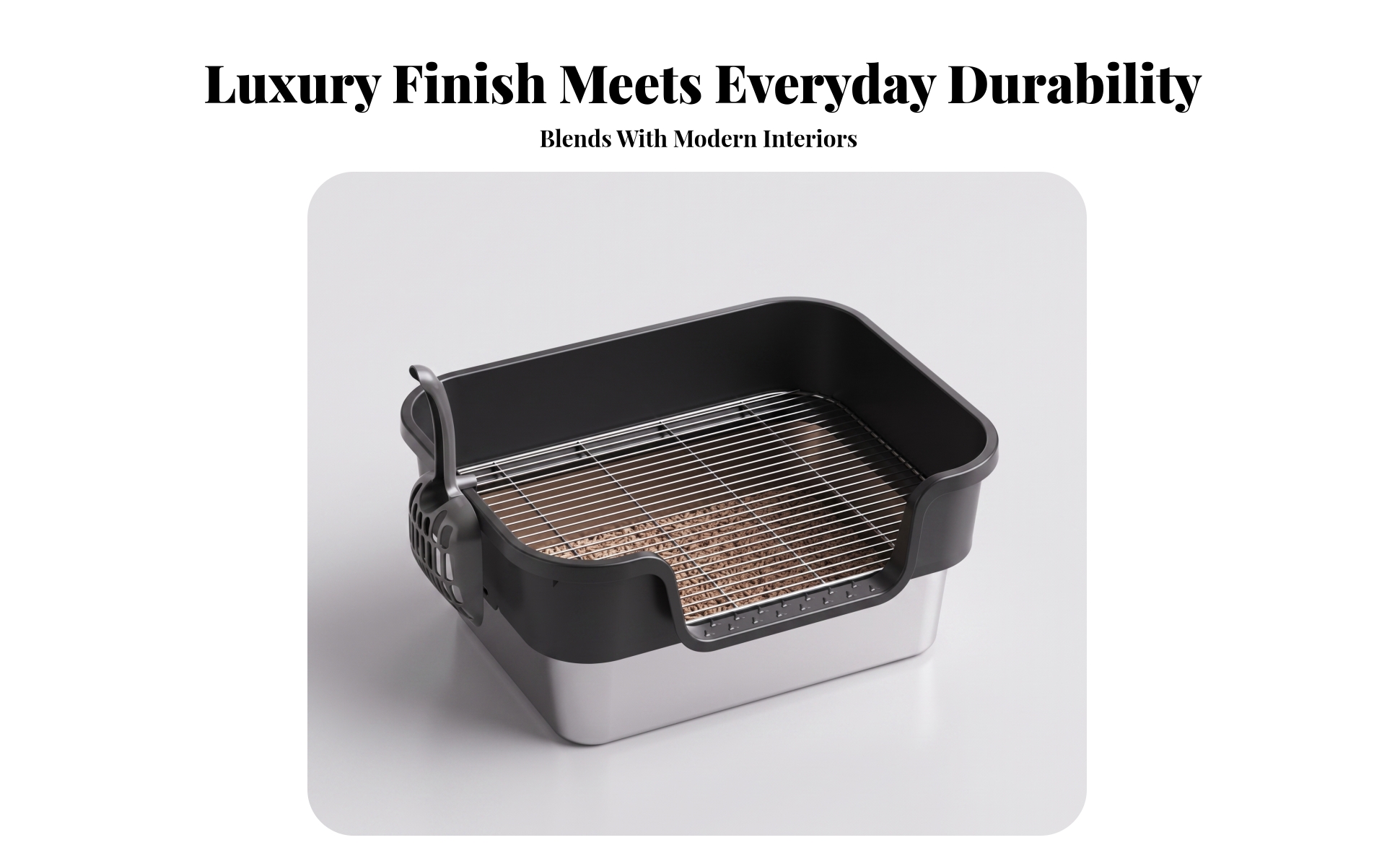 Rabbit Litter Box with Stainless Steel Tray Anti-Splash for Playpens, Rabbits