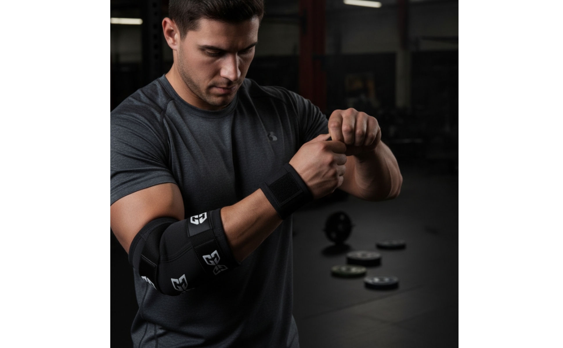 Elbow Sleeves Overlapping Elbow Support Wrap Adjustable for Bench Press