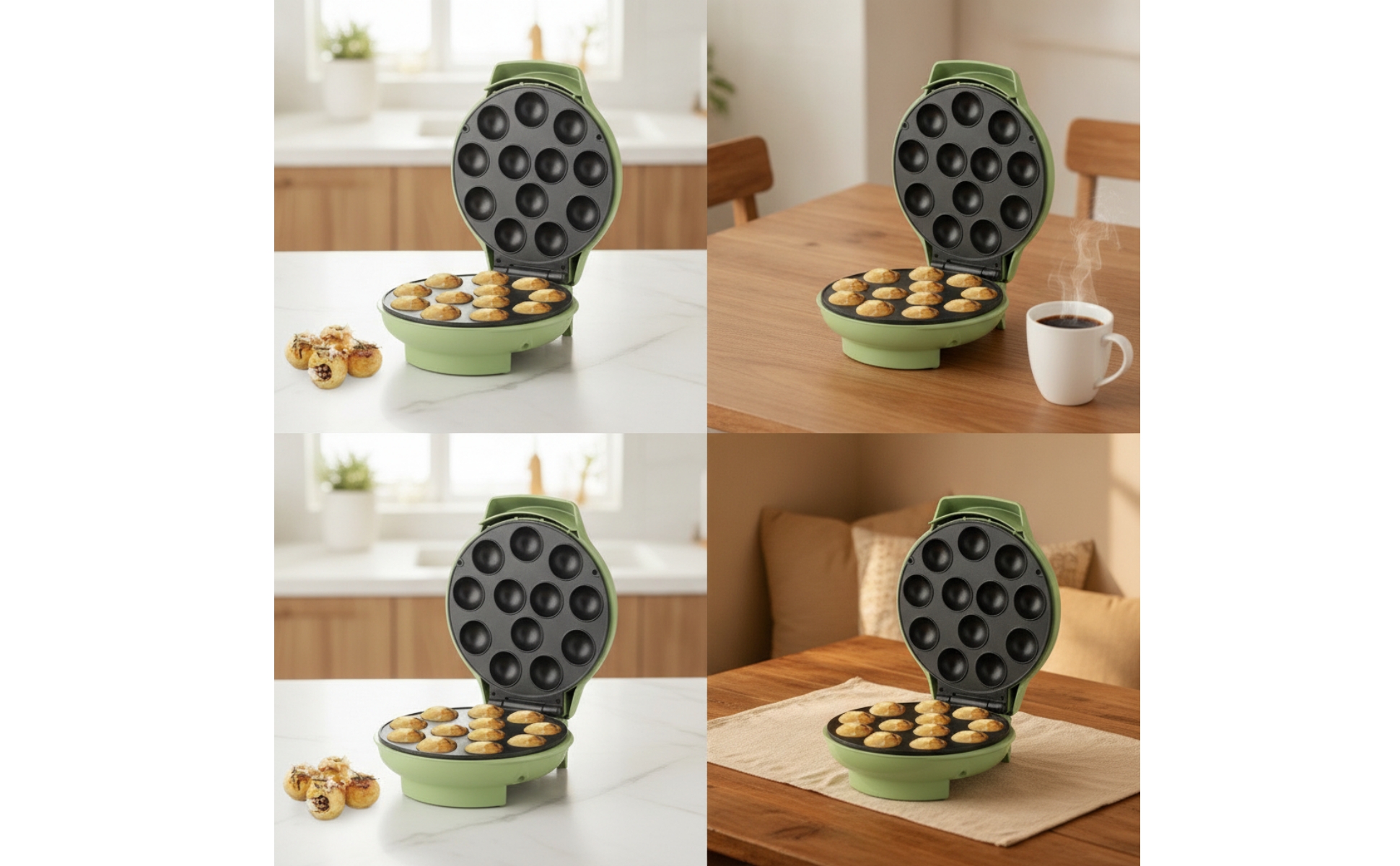 Cake-Bällchen-Maker Antihaftbeschichtet Takoyaki-Maker Kompakt für Singles