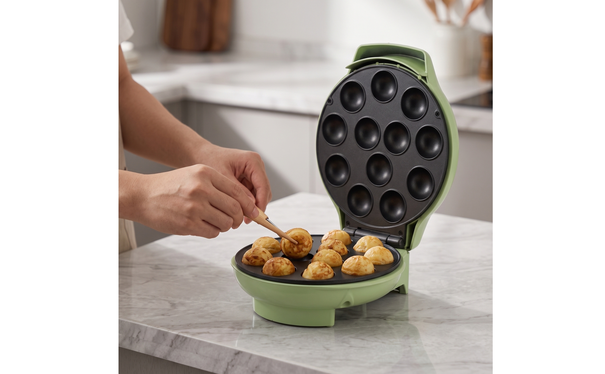 Cake-Bällchen-Maker Antihaftbeschichtet Takoyaki-Maker Kompakt für Singles
