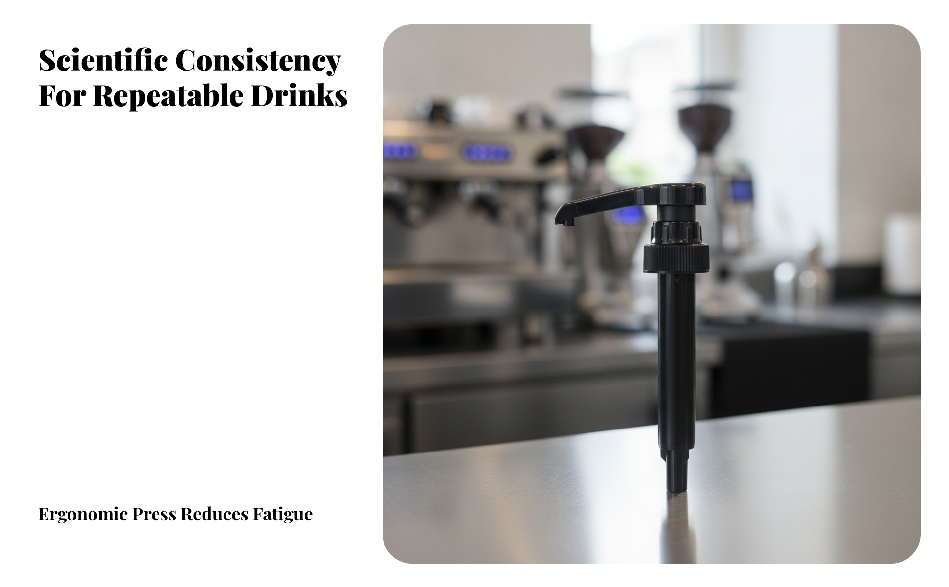 Syrup Pump with Tube Ribbed for Coffee Taverns, Cafes, Baristas, Bartenders