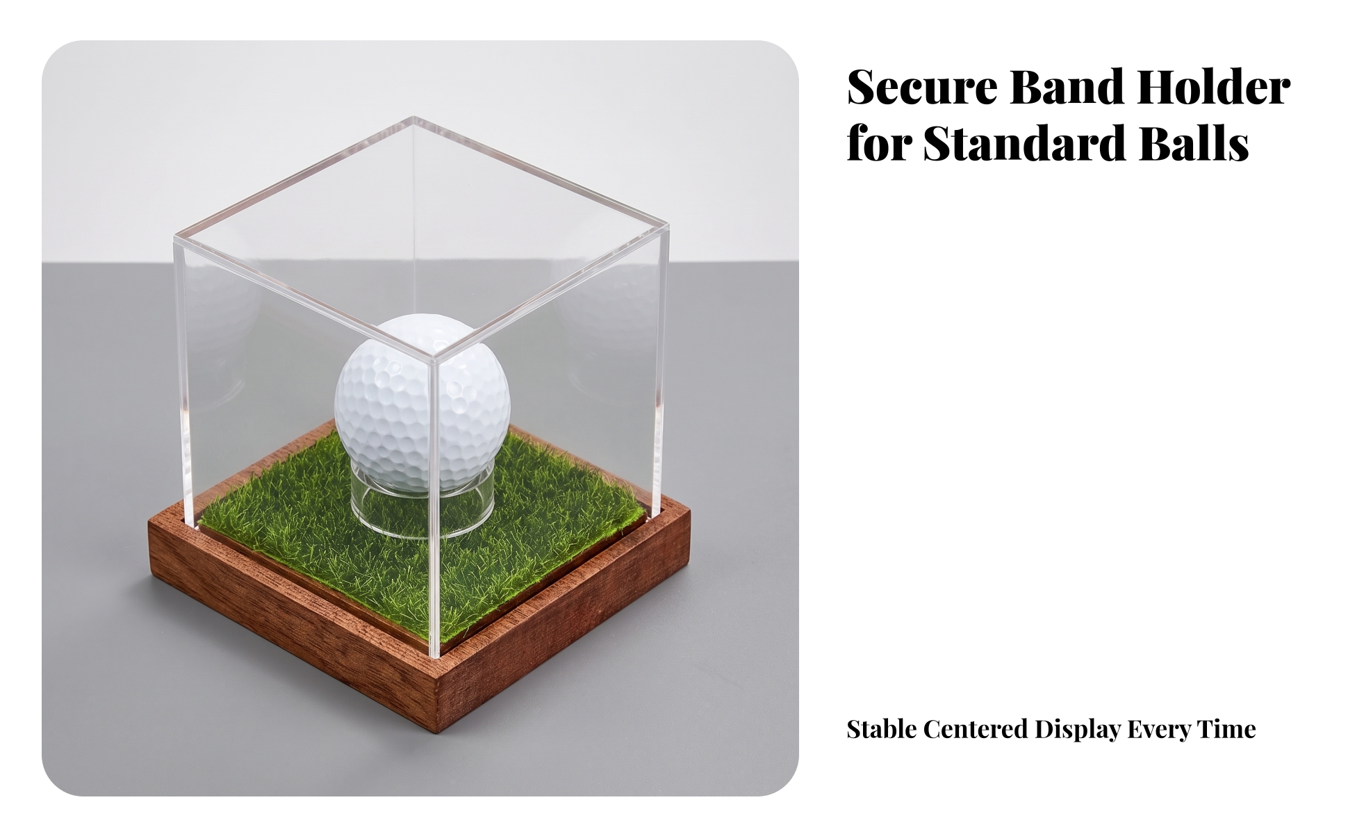 Golf Ball Display Case High-Clarity for Trophy Shelf, Office Desk, Collectors