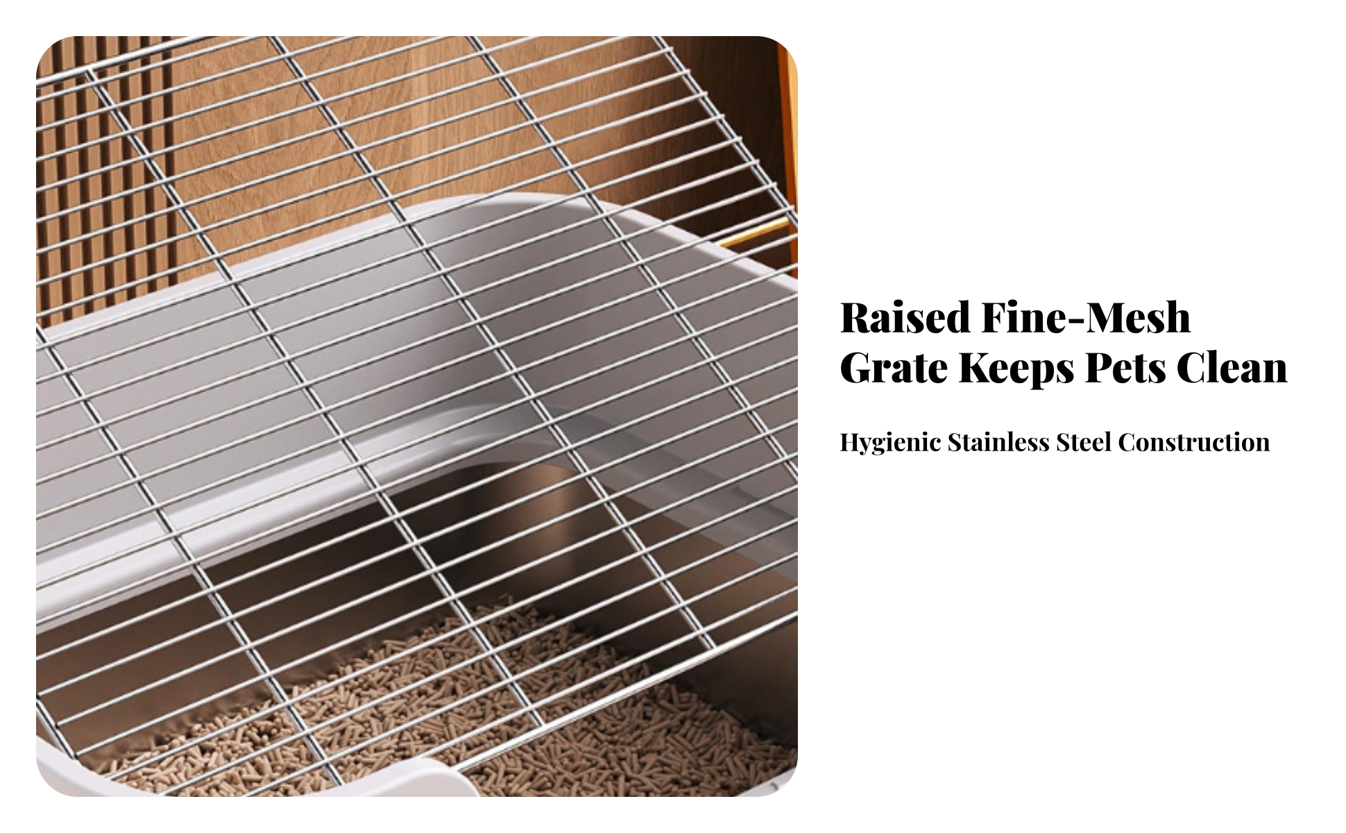 Rabbit Litter Box with Stainless Steel Tray Anti-Splash for Playpens, Rabbits