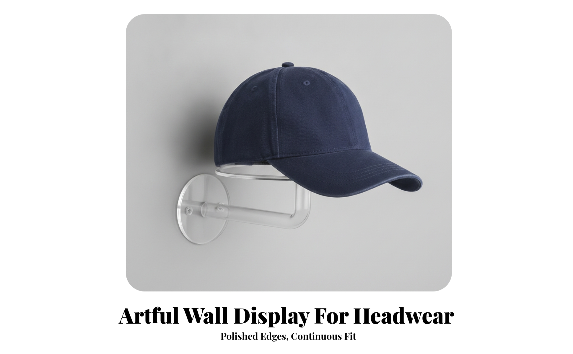 Wall Display Transparent-wallMounted Cap Holder for Entryway, Bedroom