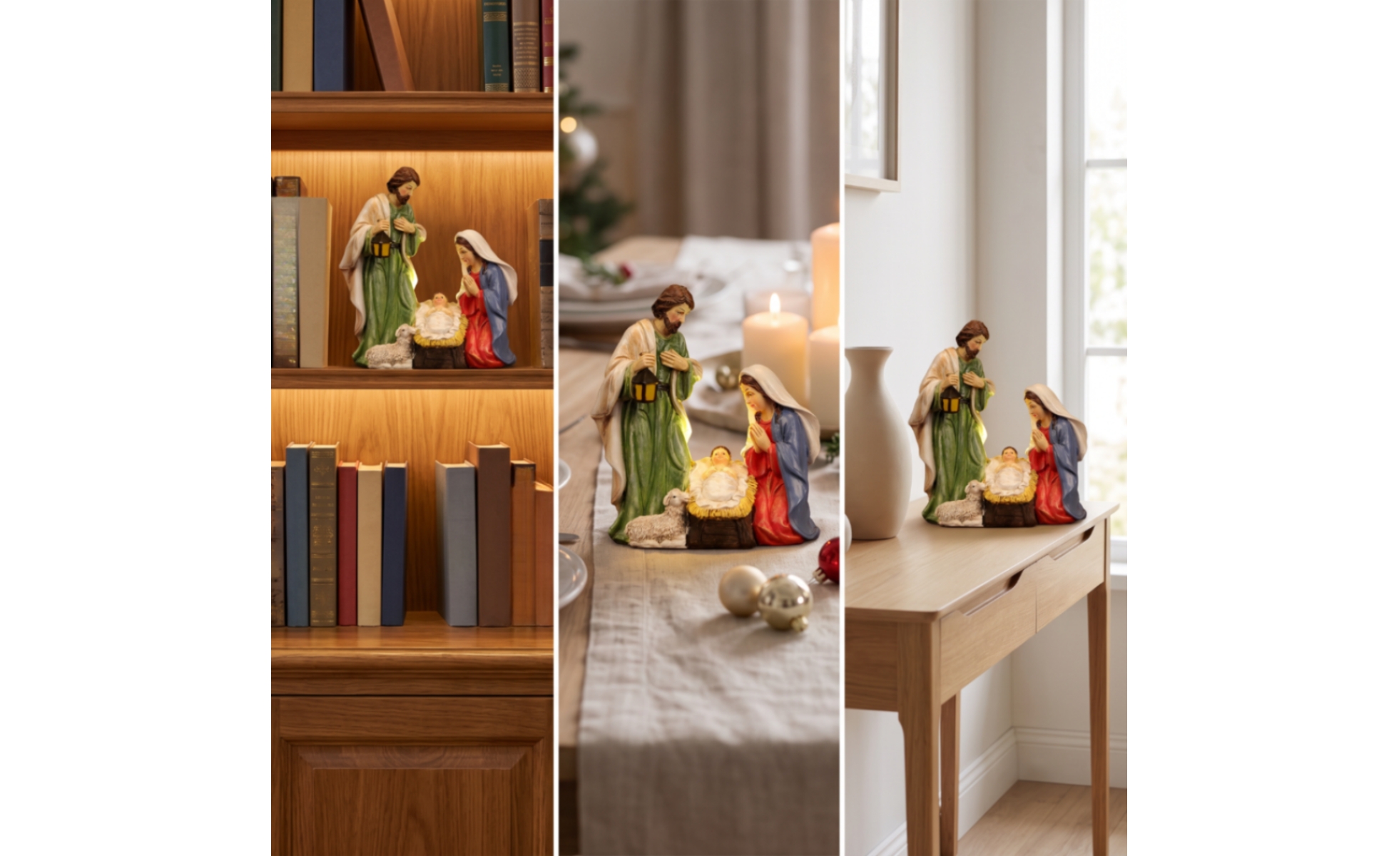 Nativity Scene Light-up Nativity Figurine Illuminated for Living Room, Believers