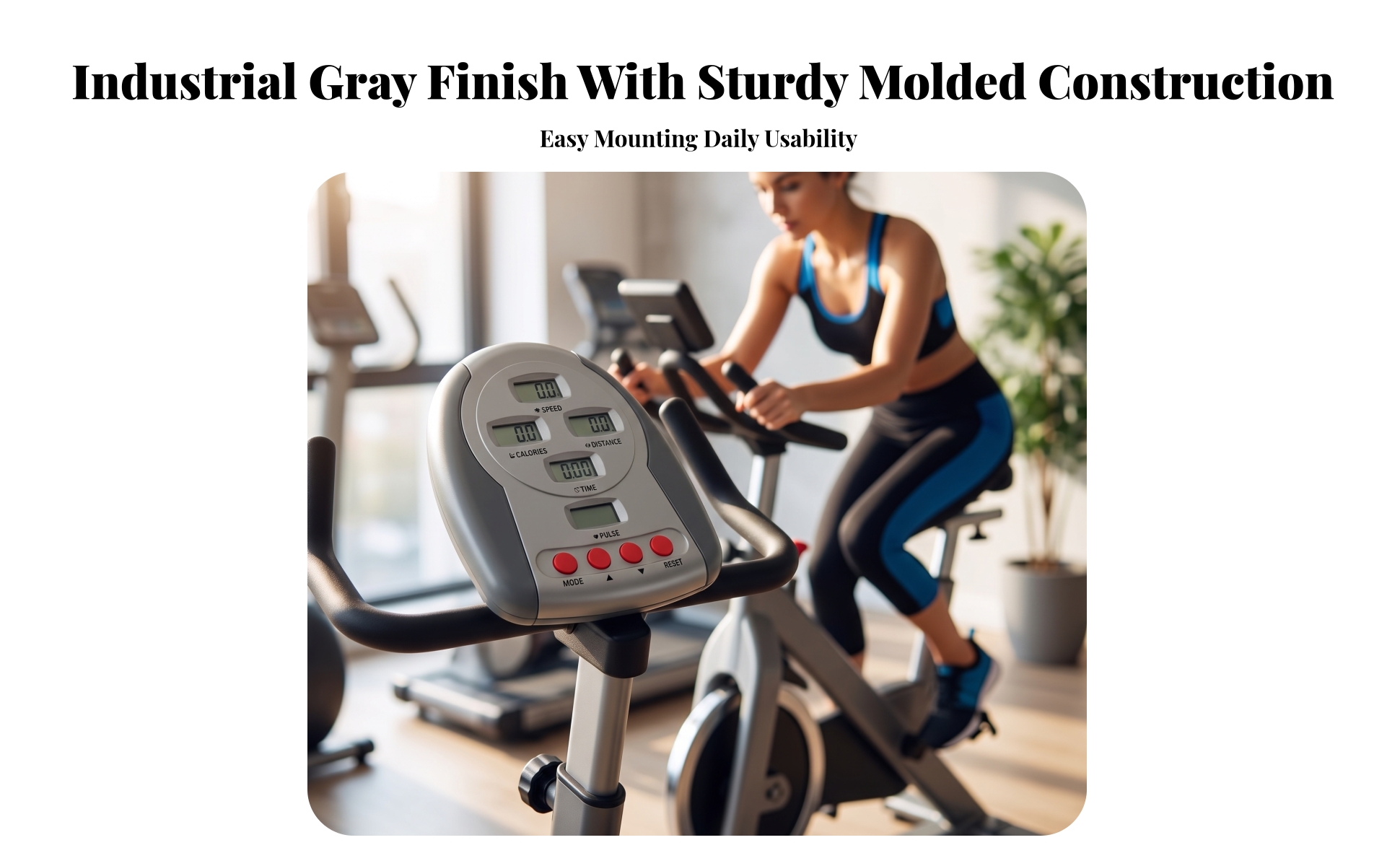 Exercise Bike Monitor with LCD Display Easy Installation for Home Gym, Cyclists