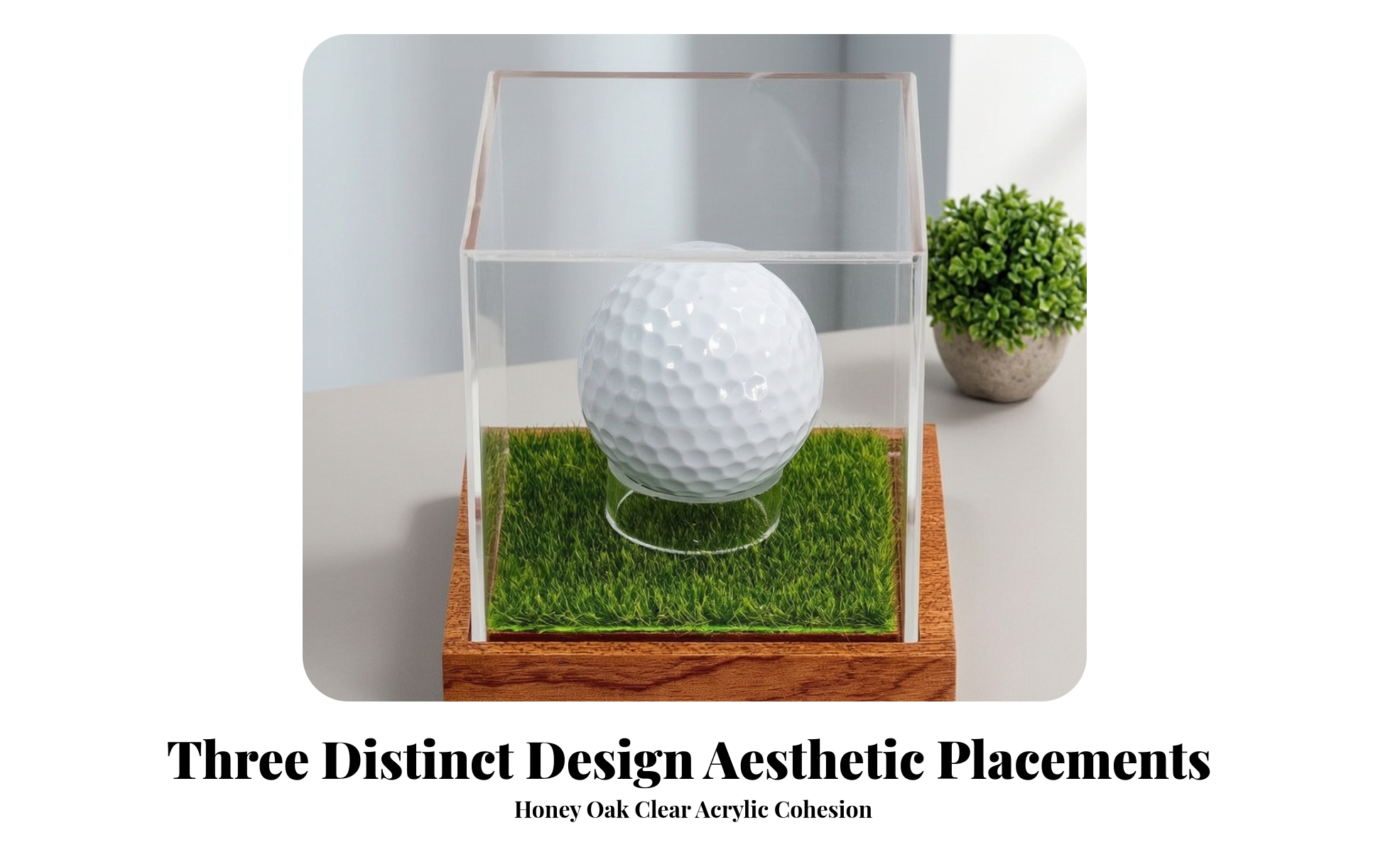 Golf Ball Display Case High-Clarity for Trophy Shelf, Office Desk, Collectors