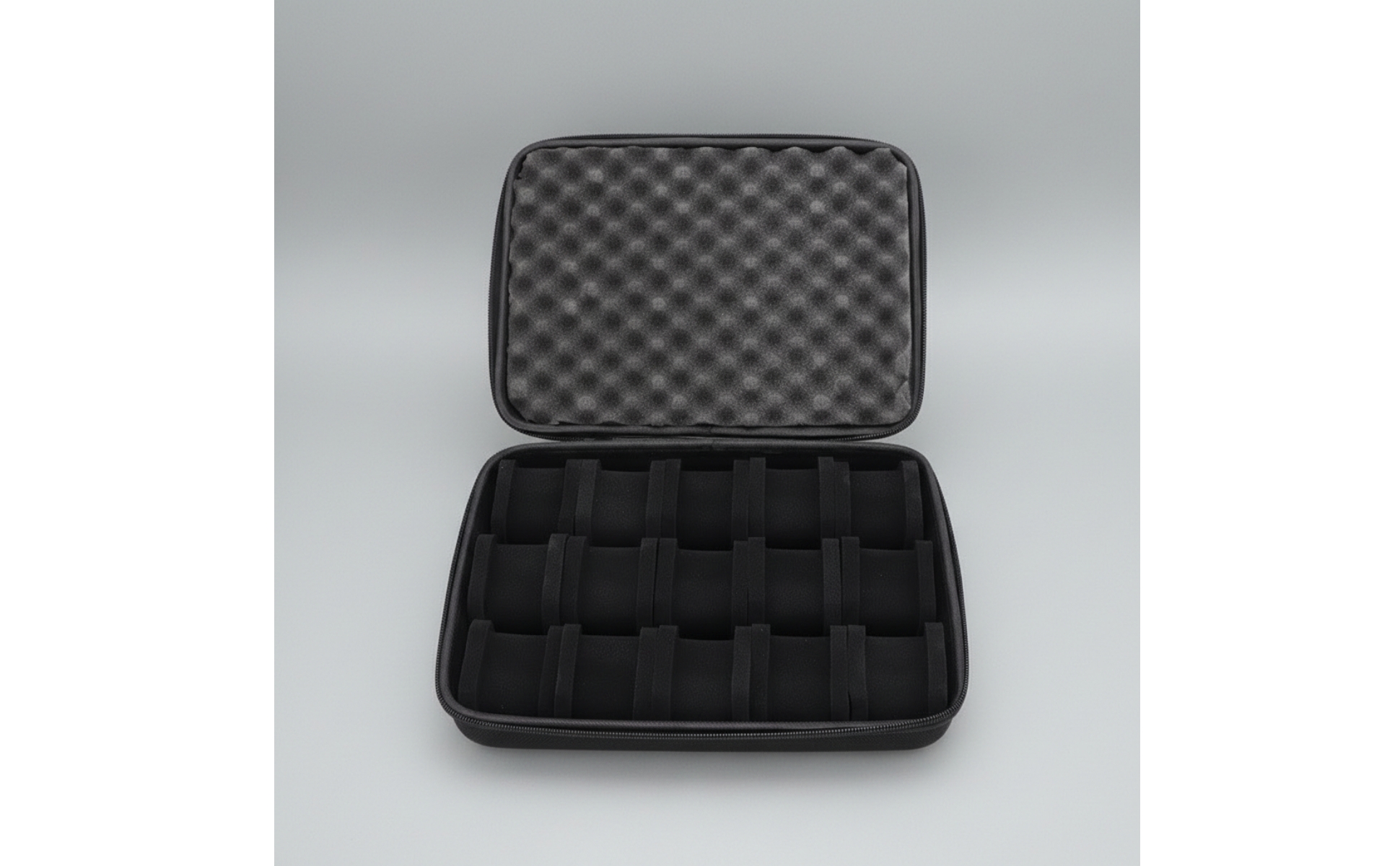 15-Slot Watch Organizer Rigid Container Watch Storage Container Zippered
