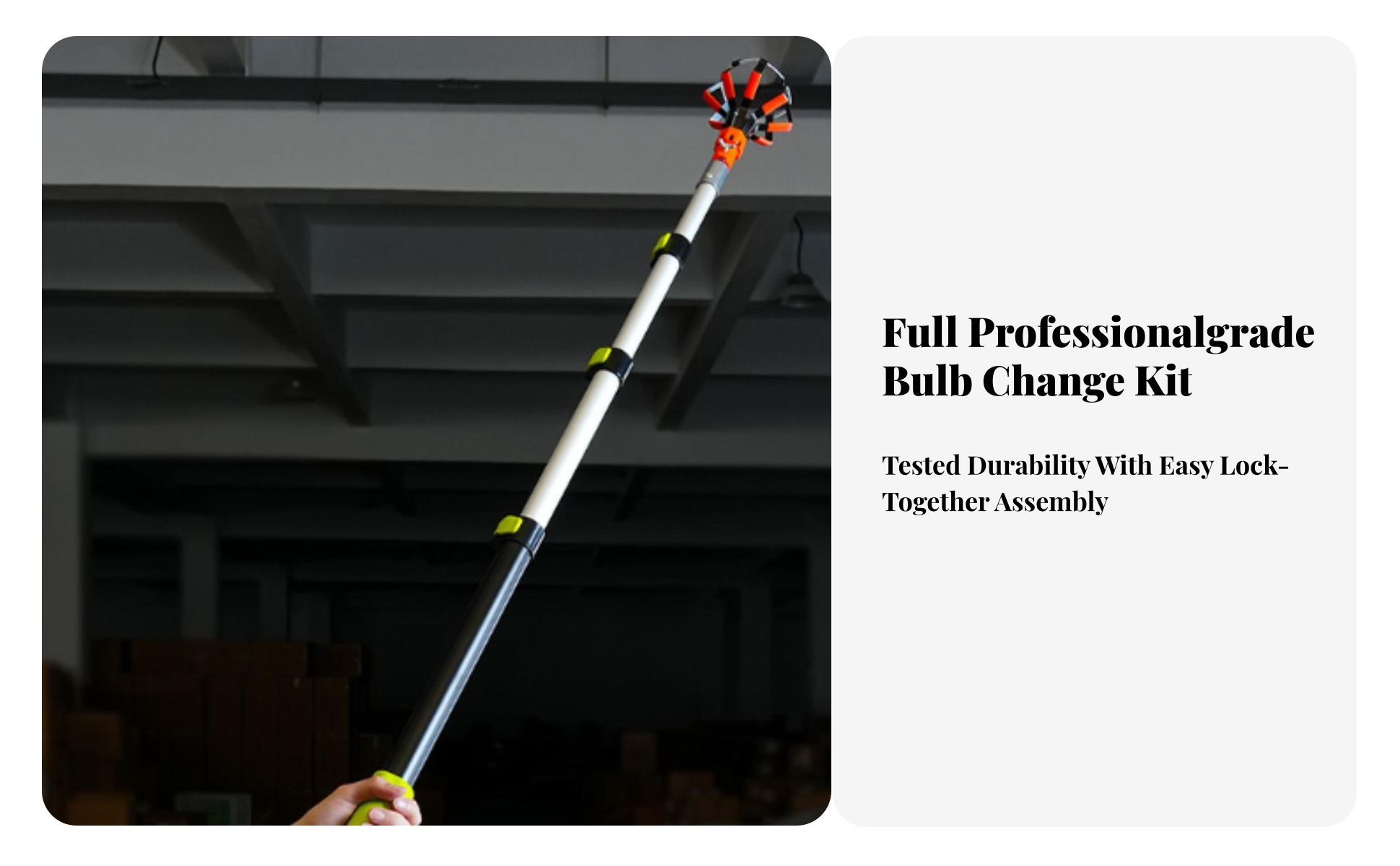3 Pieces Pole High-Reach Light Bulb Changer Tool Set Extendable for Homeowners