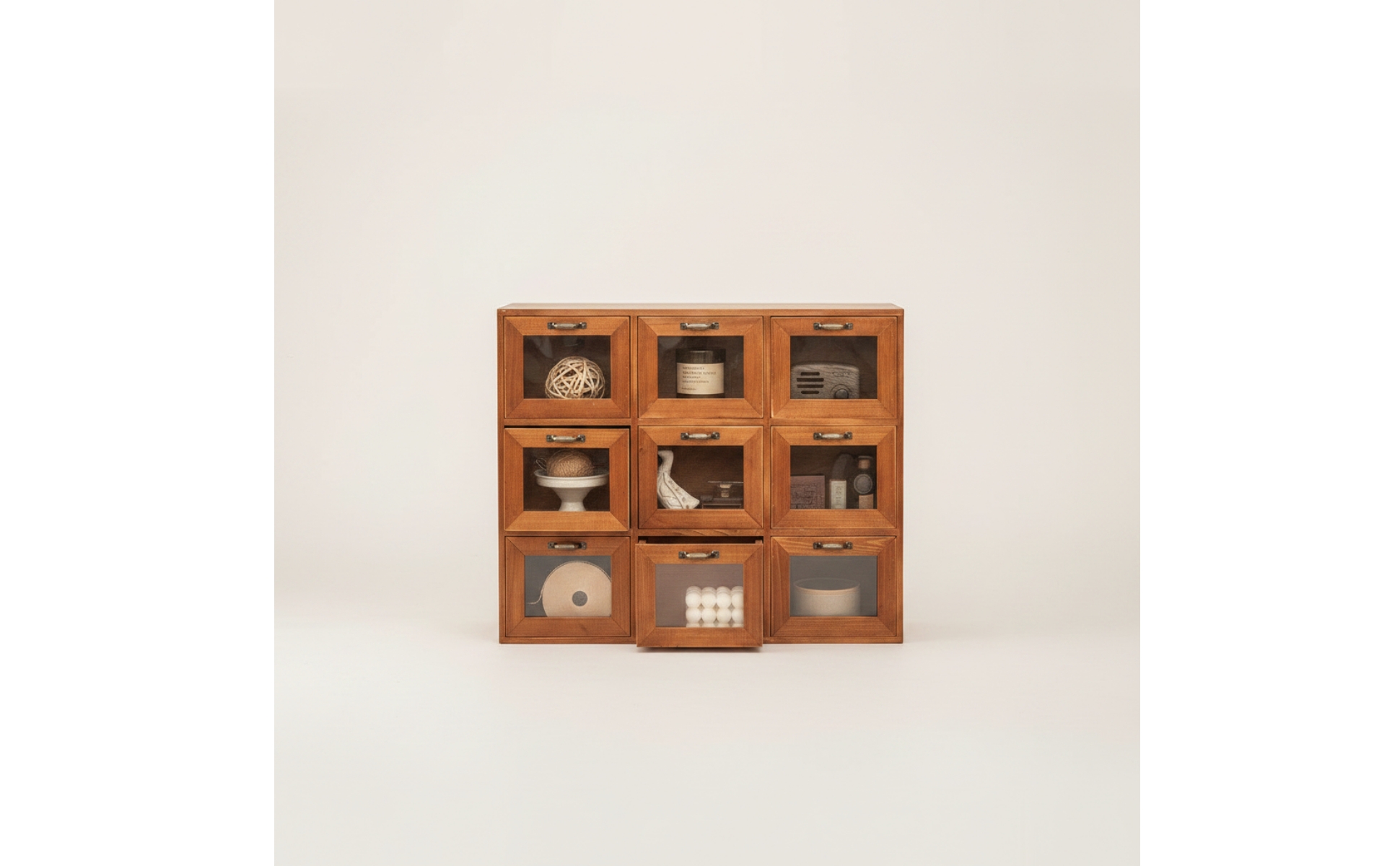 Desktop Organizer with Drawers Wooden Cabinet with Drawers Retro for Craft Room