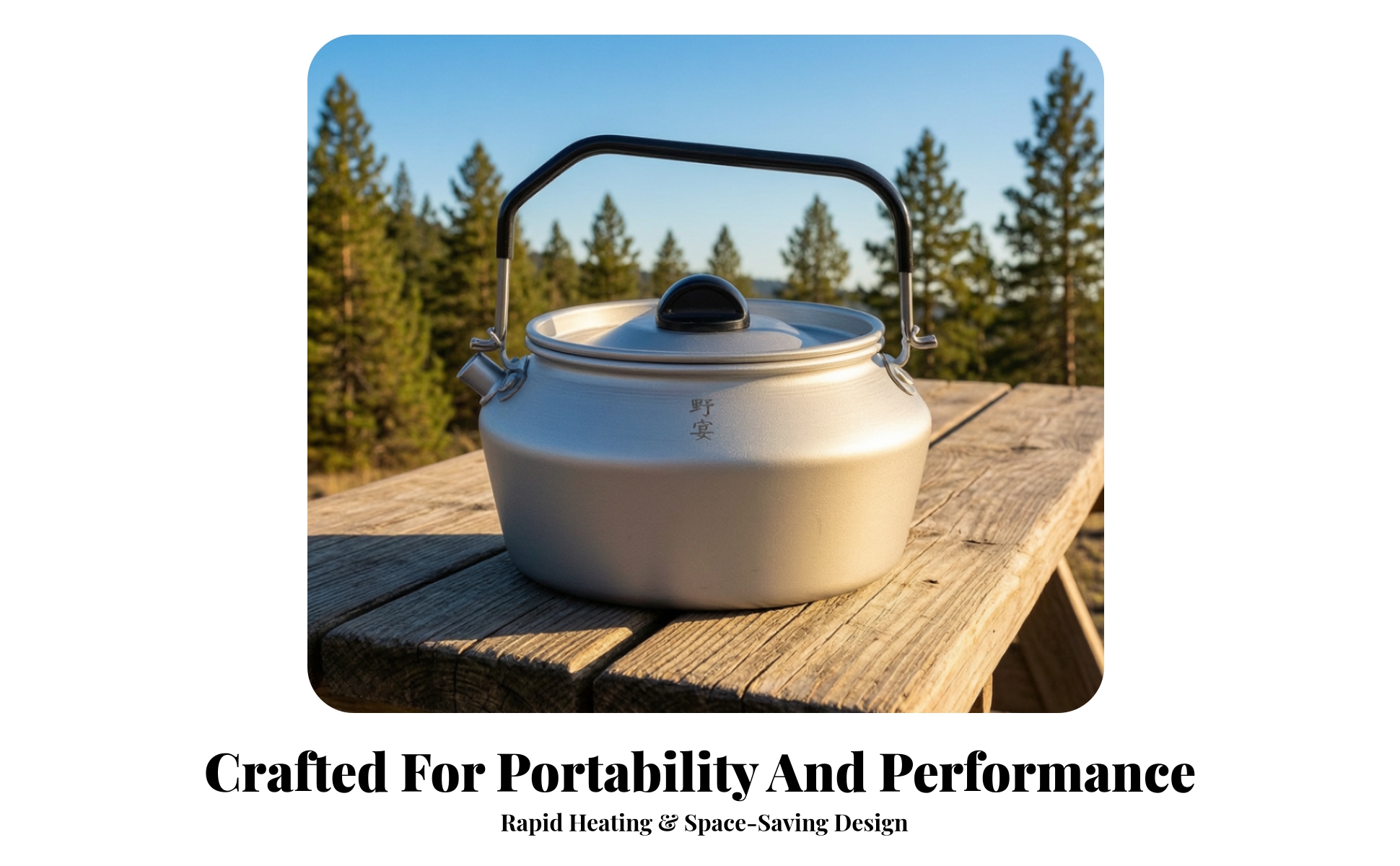 Outdoor Camping Kettle Compact Tea Kettle with Foldable Handle Portable