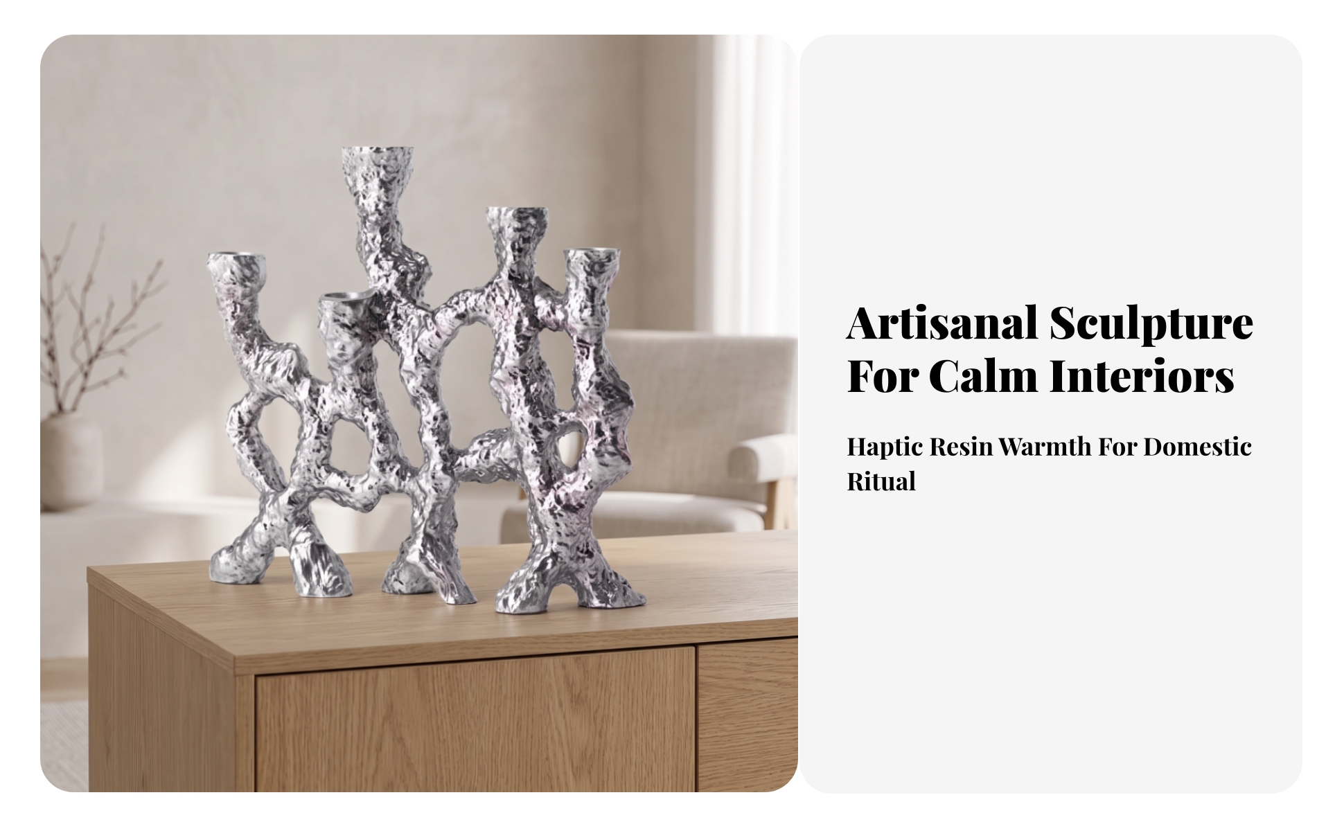 Tree Root Candle Holder Organic Sculptural Candle Holder Decorative for Tabletop