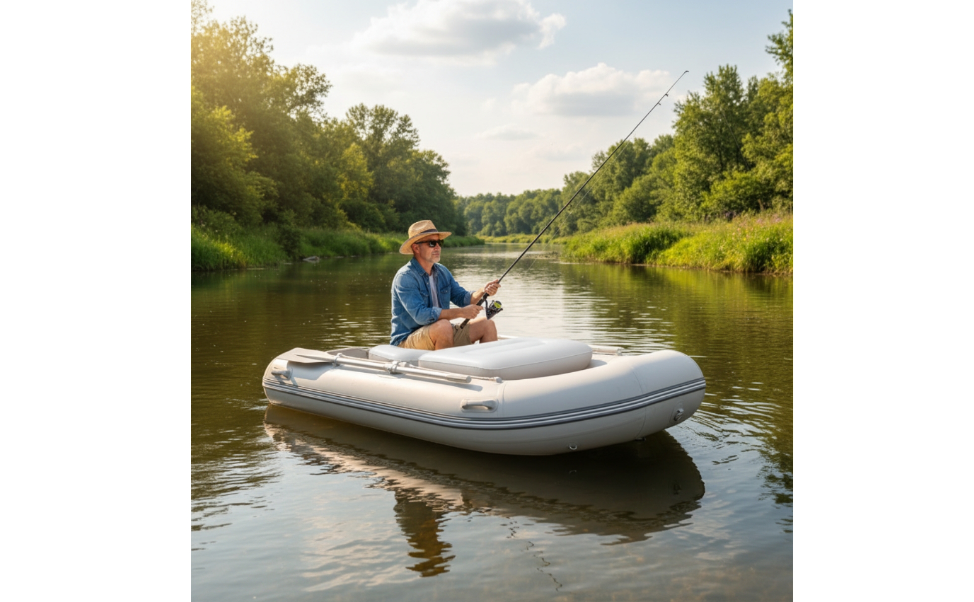 Inflatable Boat Seat Cushion Slim-Profile Dinghy Seat Cushion Portable