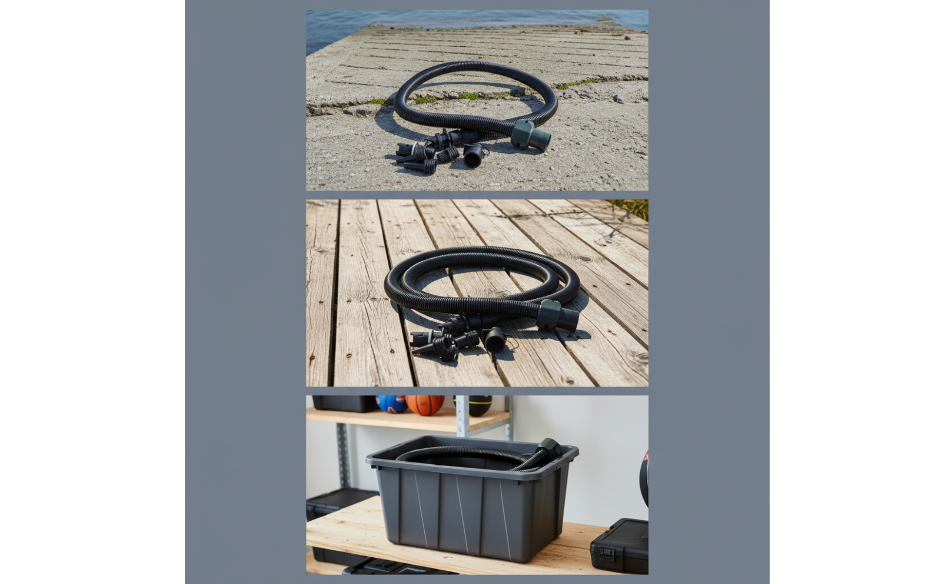 Corrugated Pump Hose with Adapters Universal for Outdoor Trips, Paddleboarders