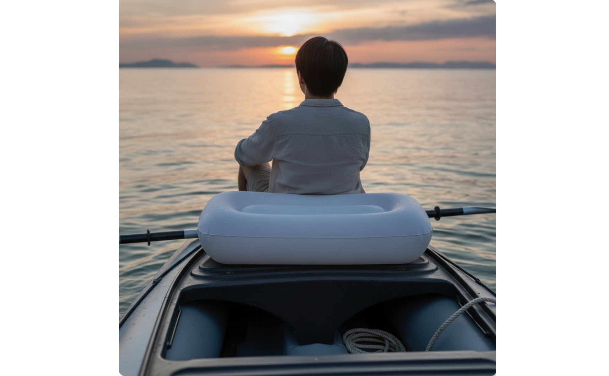 Inflatable Boat Seat Cushion Slim-Profile Dinghy Seat Cushion Portable