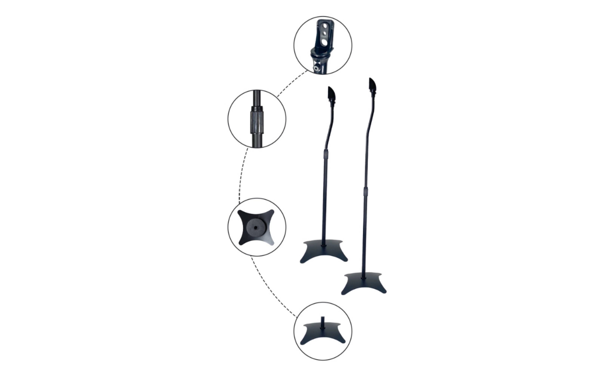 Floor Speaker Stand Pair Height Adjustable Speaker Stand Pair Cable Management