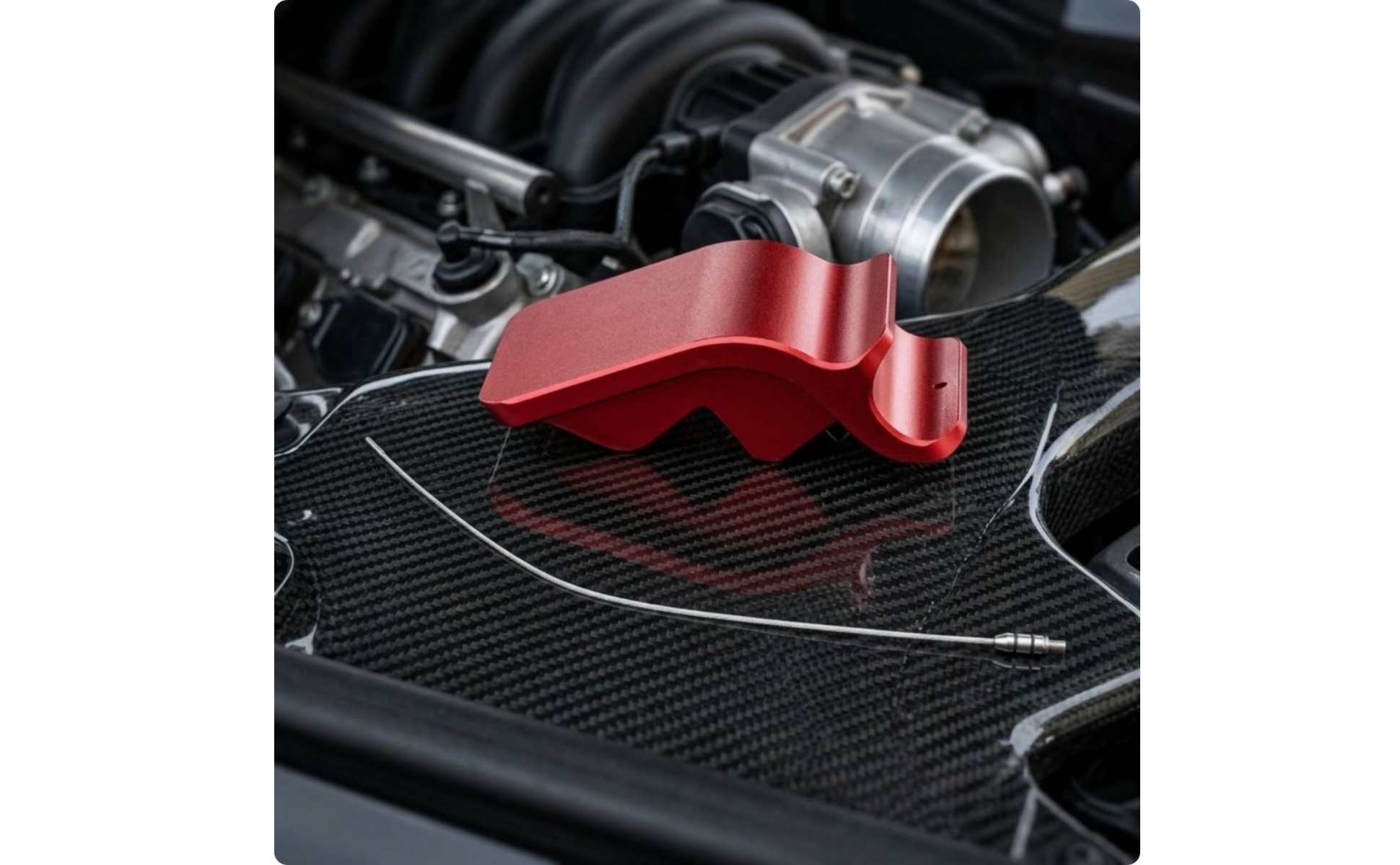 Engine Oil Dipstick Aluminum Alloy Oil Dipstick with Metal Measuring Rod