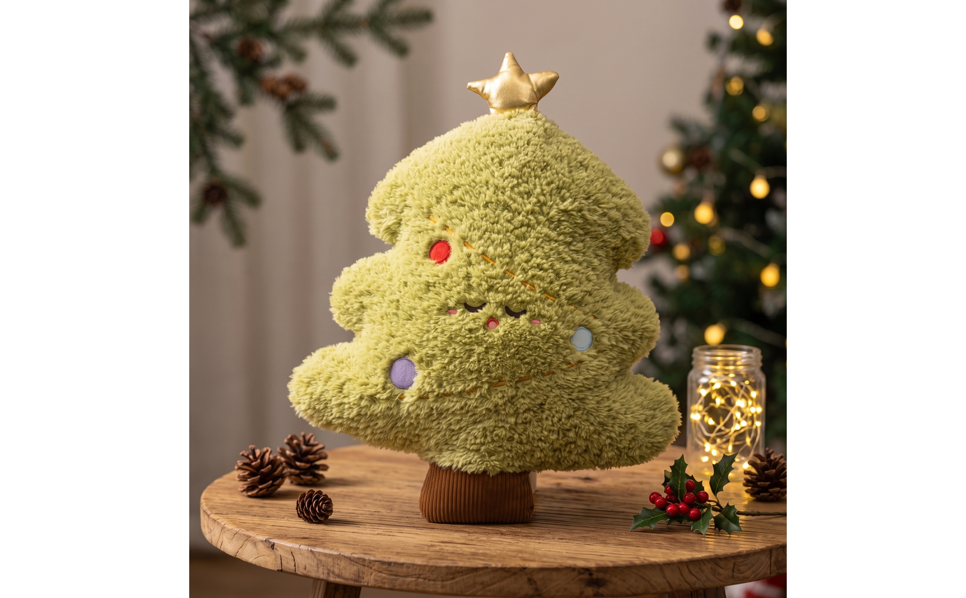 weihnachtskissen weihnachtlich plüschkissen mit stickerei dekorativ für sofa