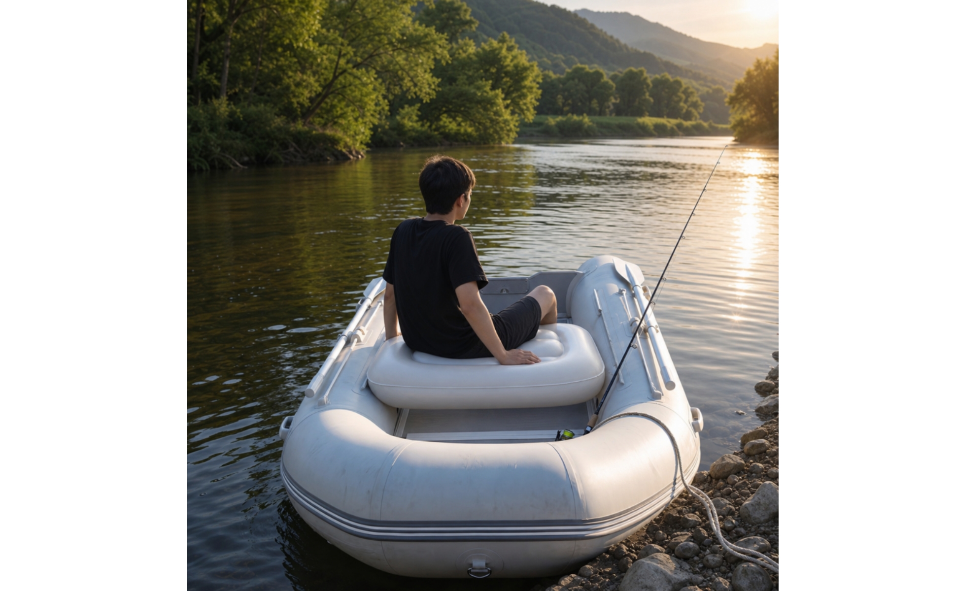 Inflatable Boat Seat Cushion Slim-Profile Dinghy Seat Cushion Portable