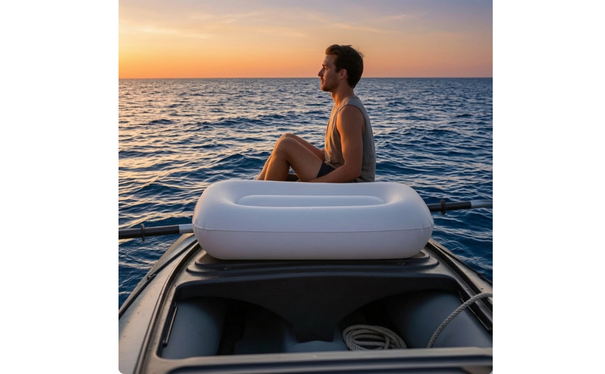 Inflatable Boat Seat Cushion Slim-Profile Dinghy Seat Cushion Portable