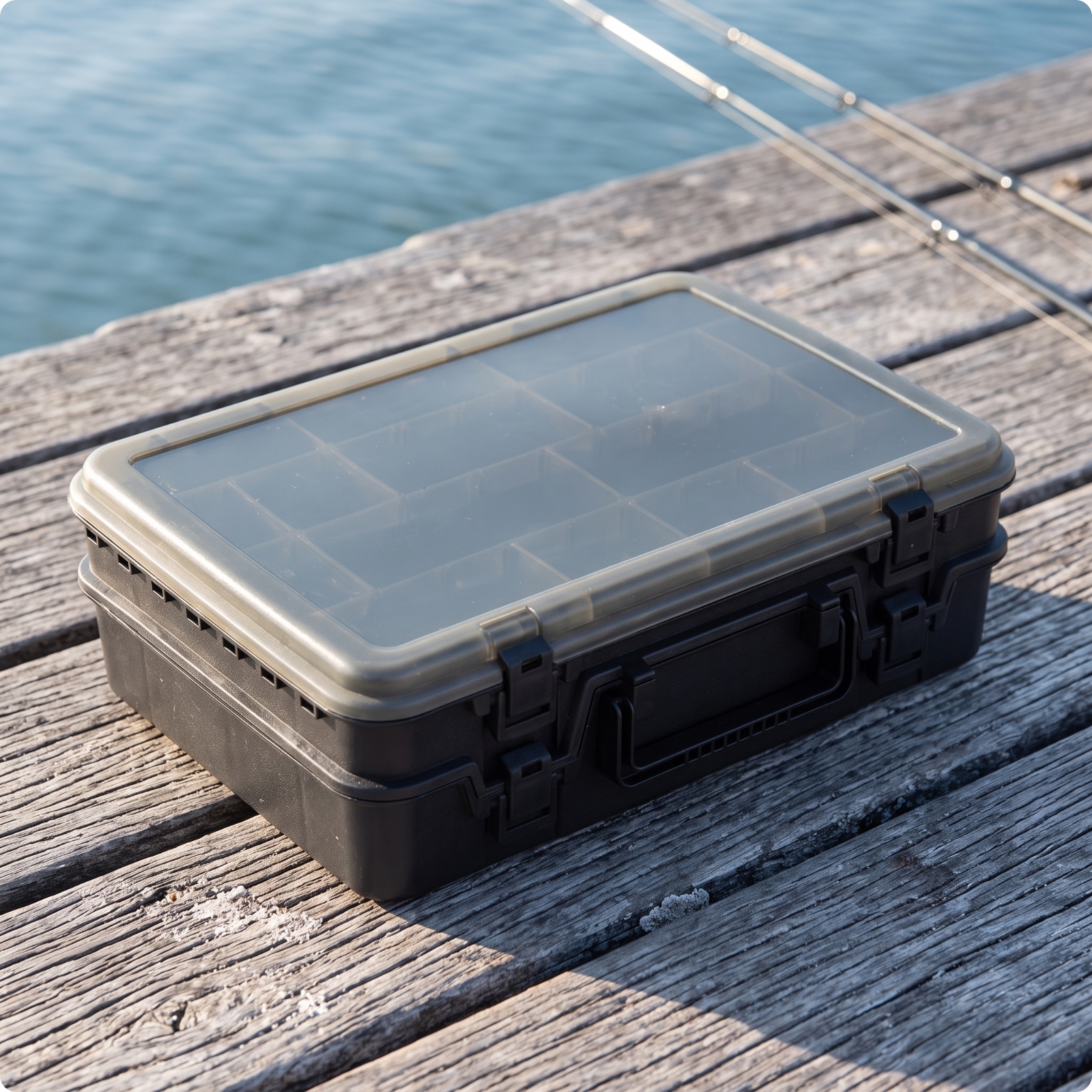Fishing Tackle Box Impact-Resistant Double-Layer Storage Box for Travel,